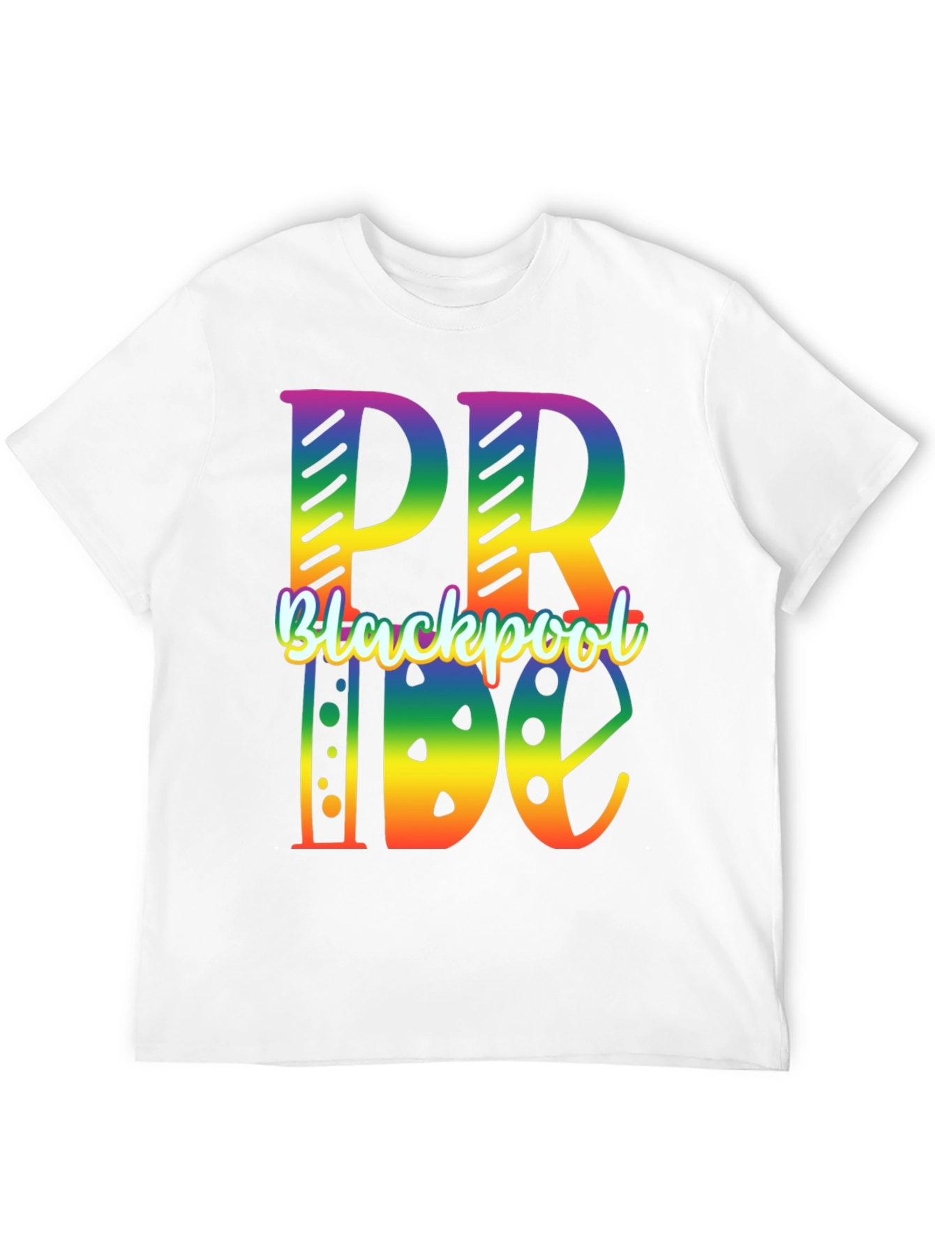 Blackpool Pride T-Shirt - Rainbow Graphic
