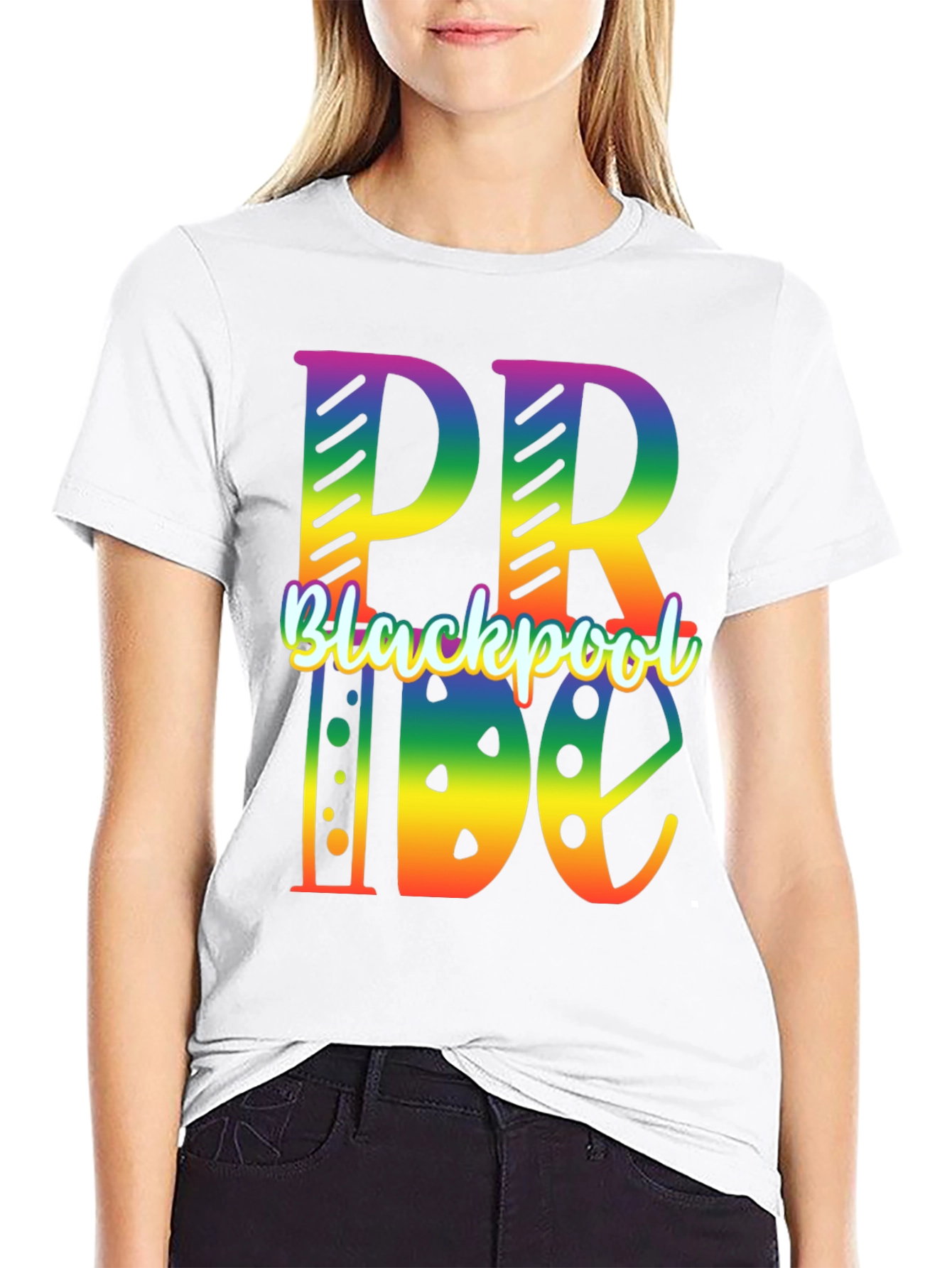 Blackpool Pride T-Shirt - Rainbow Graphic