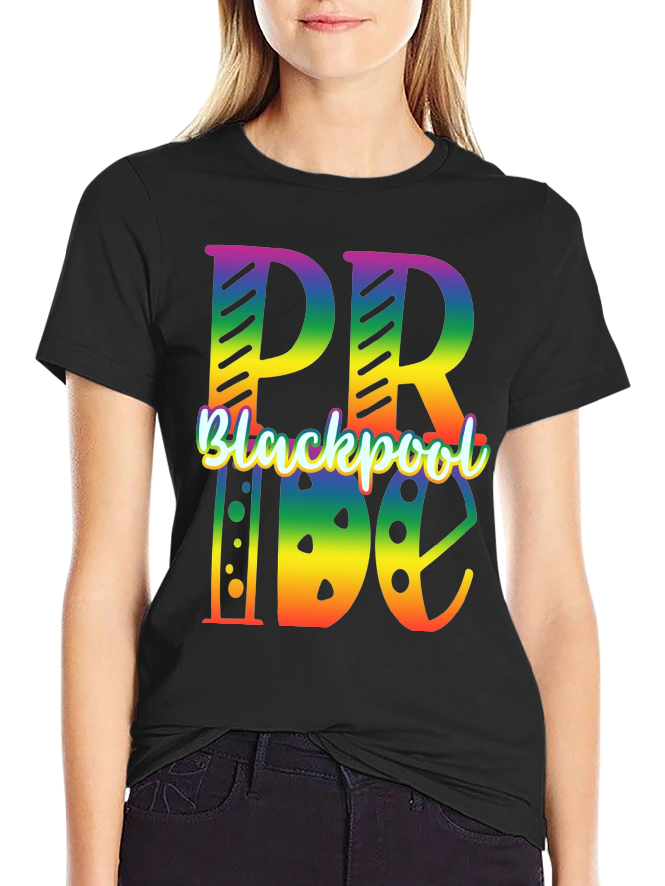 Blackpool Pride T-Shirt - Rainbow Graphic