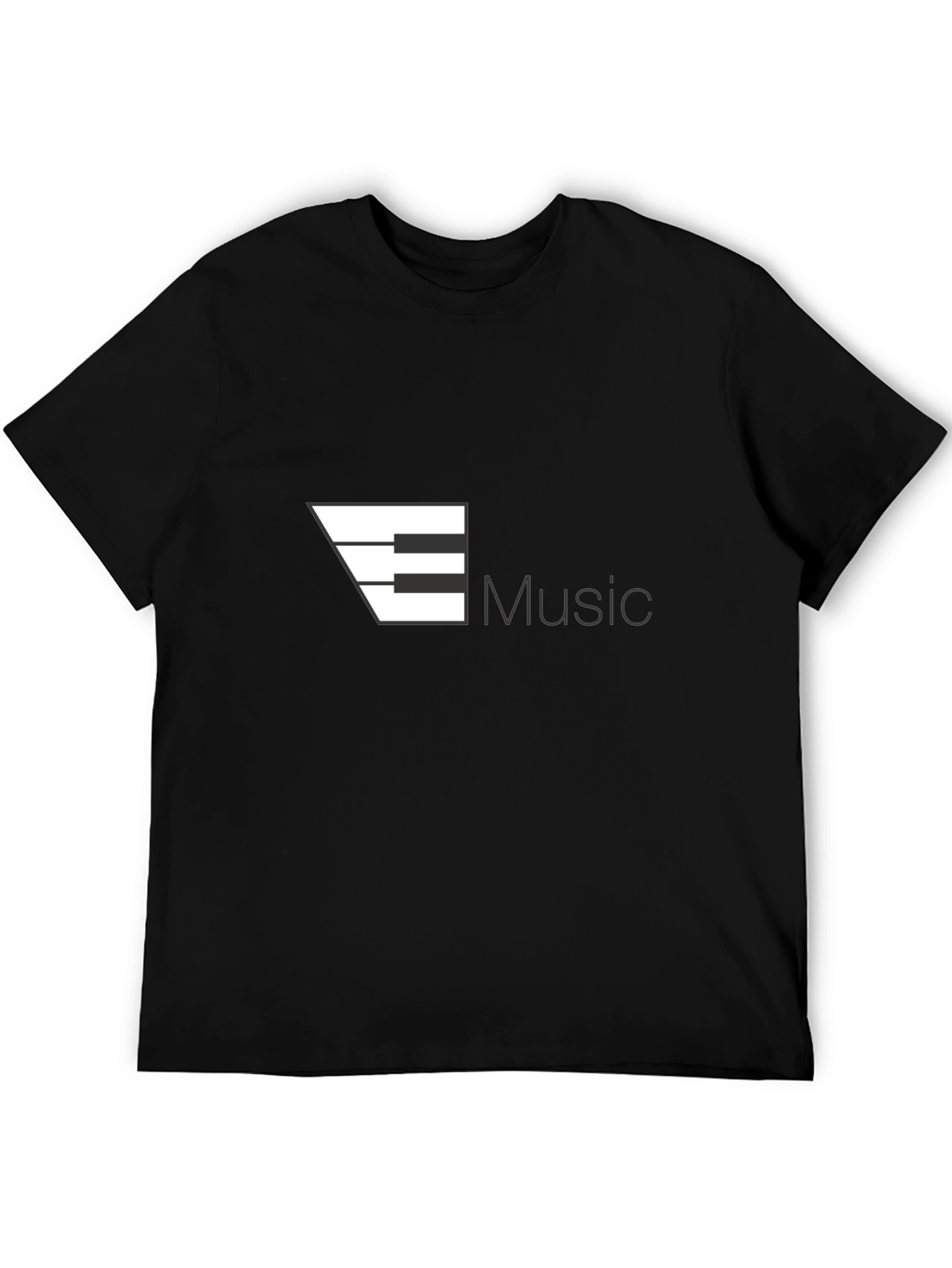 Music Piano T-Shirt - Black Cotton Graphic Tee