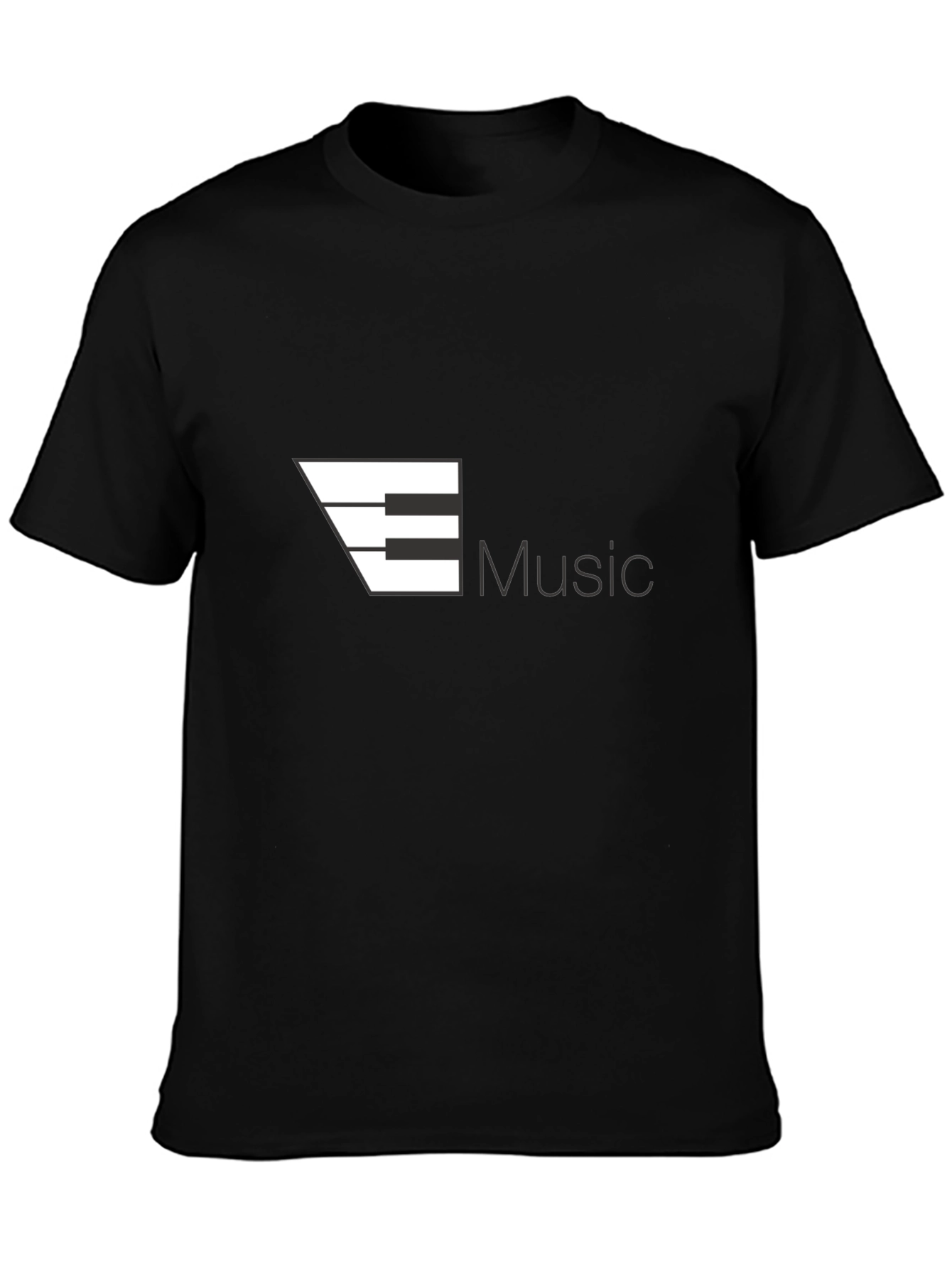 Music Piano T-Shirt - Black Cotton Graphic Tee