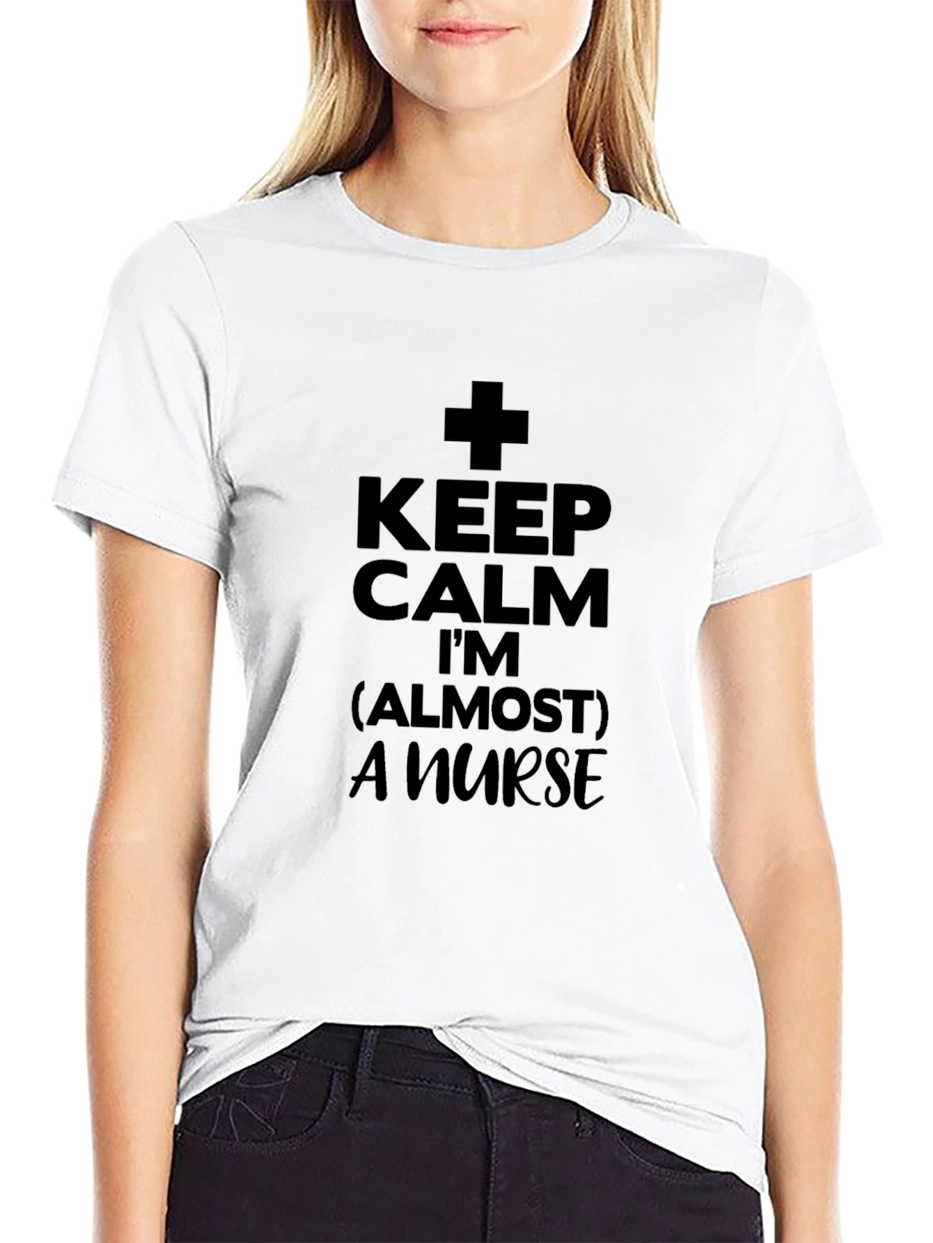 Keep Calm Almost A Nurse T-Shirt - Black