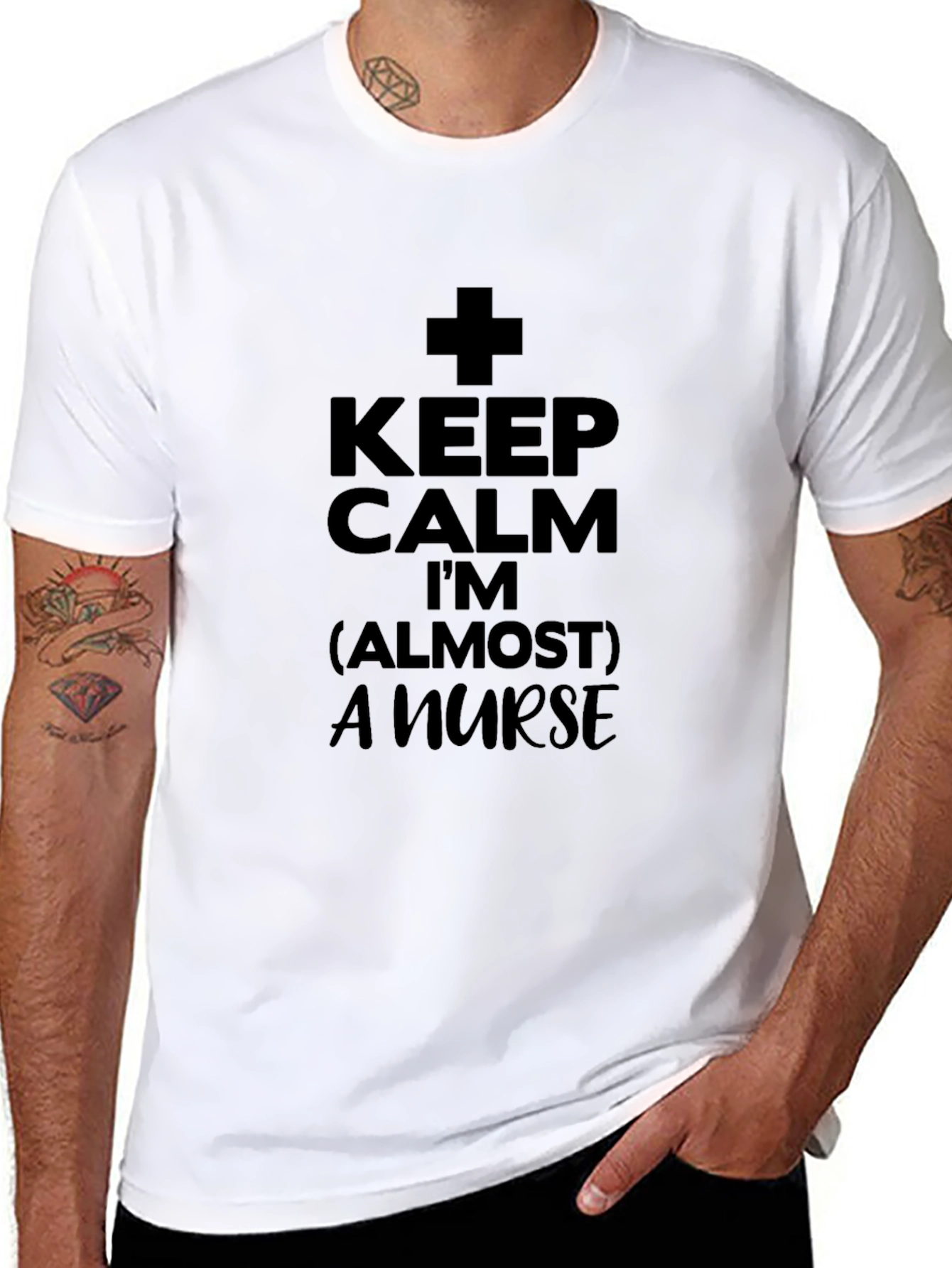 Keep Calm Almost A Nurse T-Shirt - Black