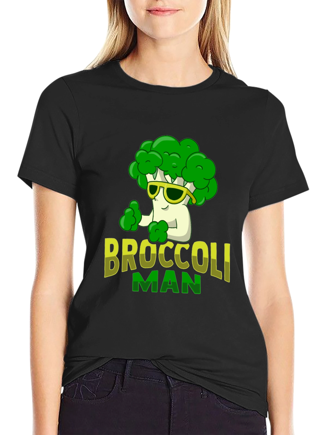 Broccoli Man Graphic T-Shirt - Funny Veggie Tee