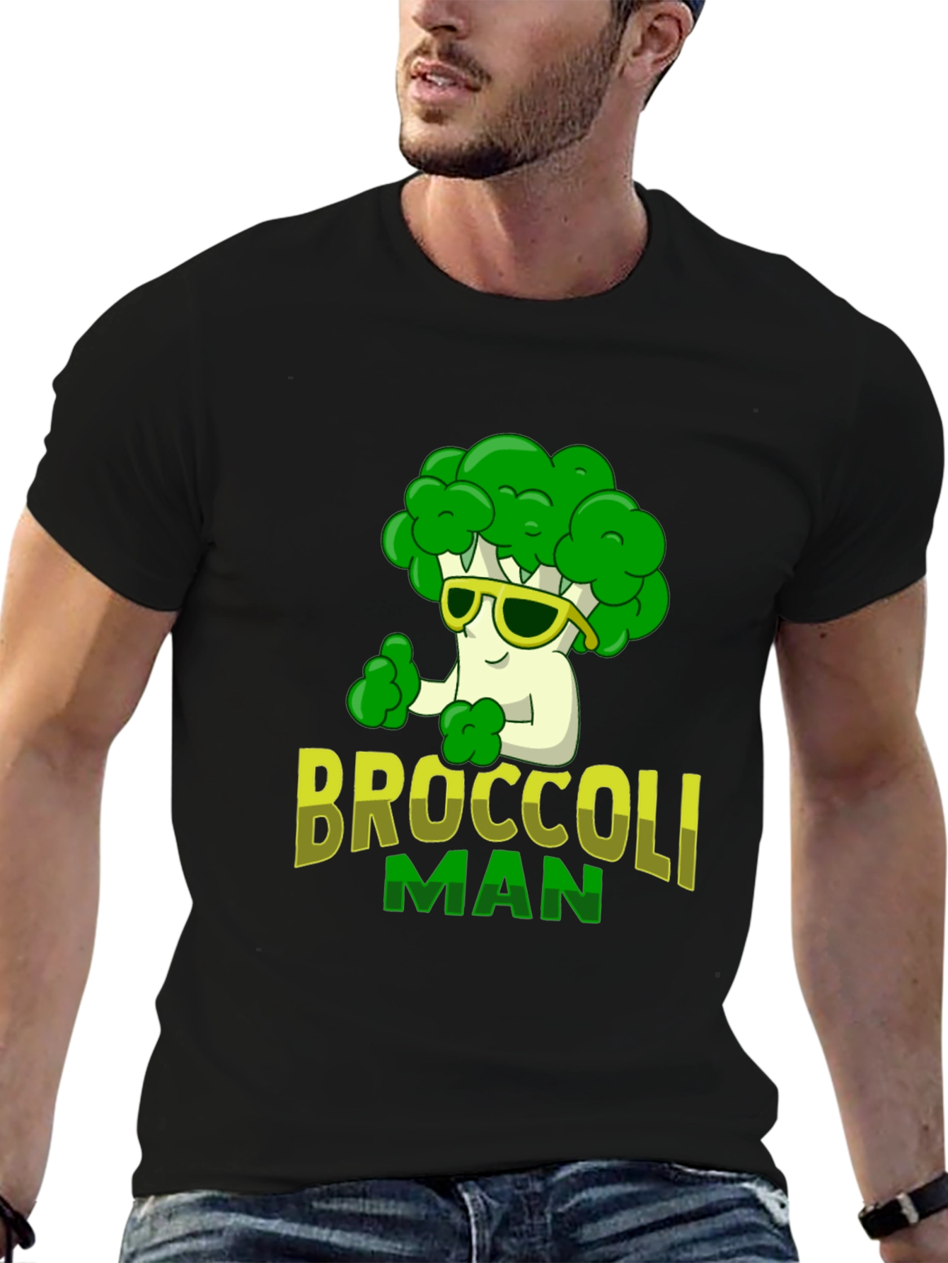 Broccoli Man Graphic T-Shirt - Funny Veggie Tee