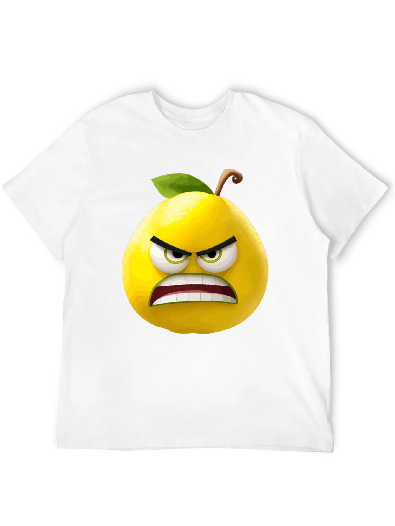 Angry Lemon Graphic Tee - Black Cotton T-Shirt