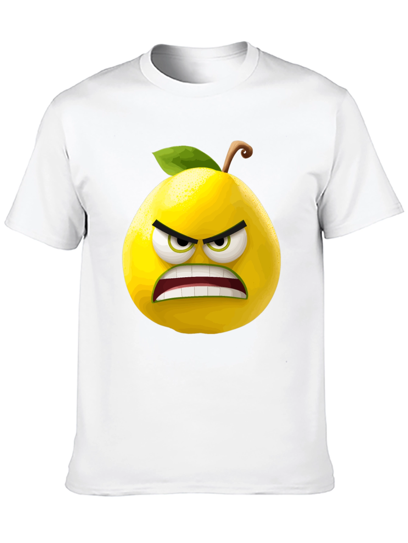 Angry Lemon Graphic Tee - Black Cotton T-Shirt
