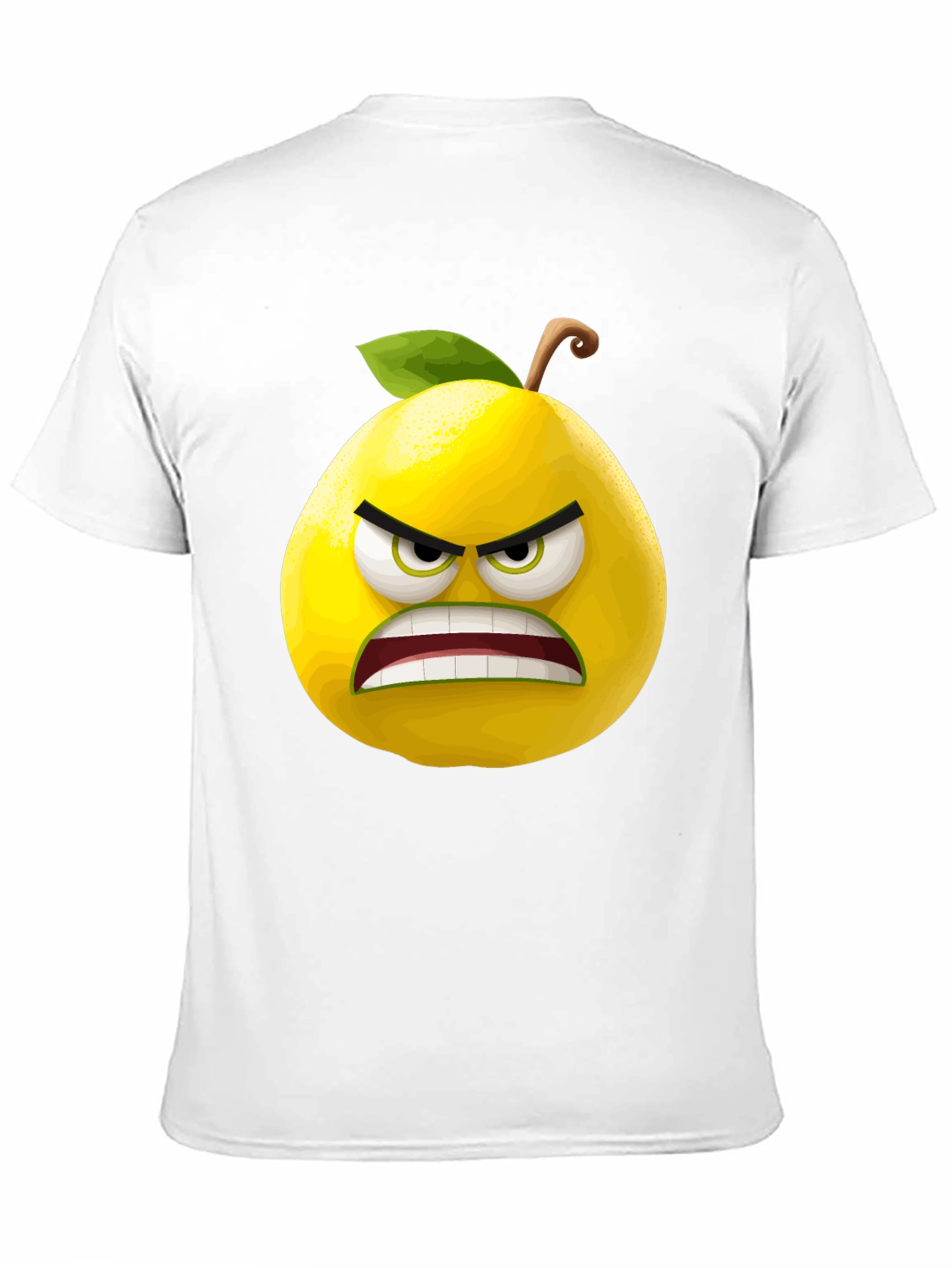 Angry Lemon Graphic Tee - Black Cotton T-Shirt
