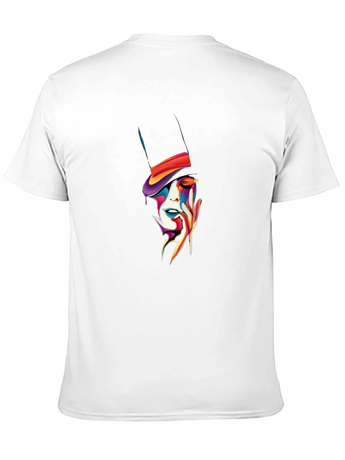 Abstract Face Top Hat Graphic T-Shirt