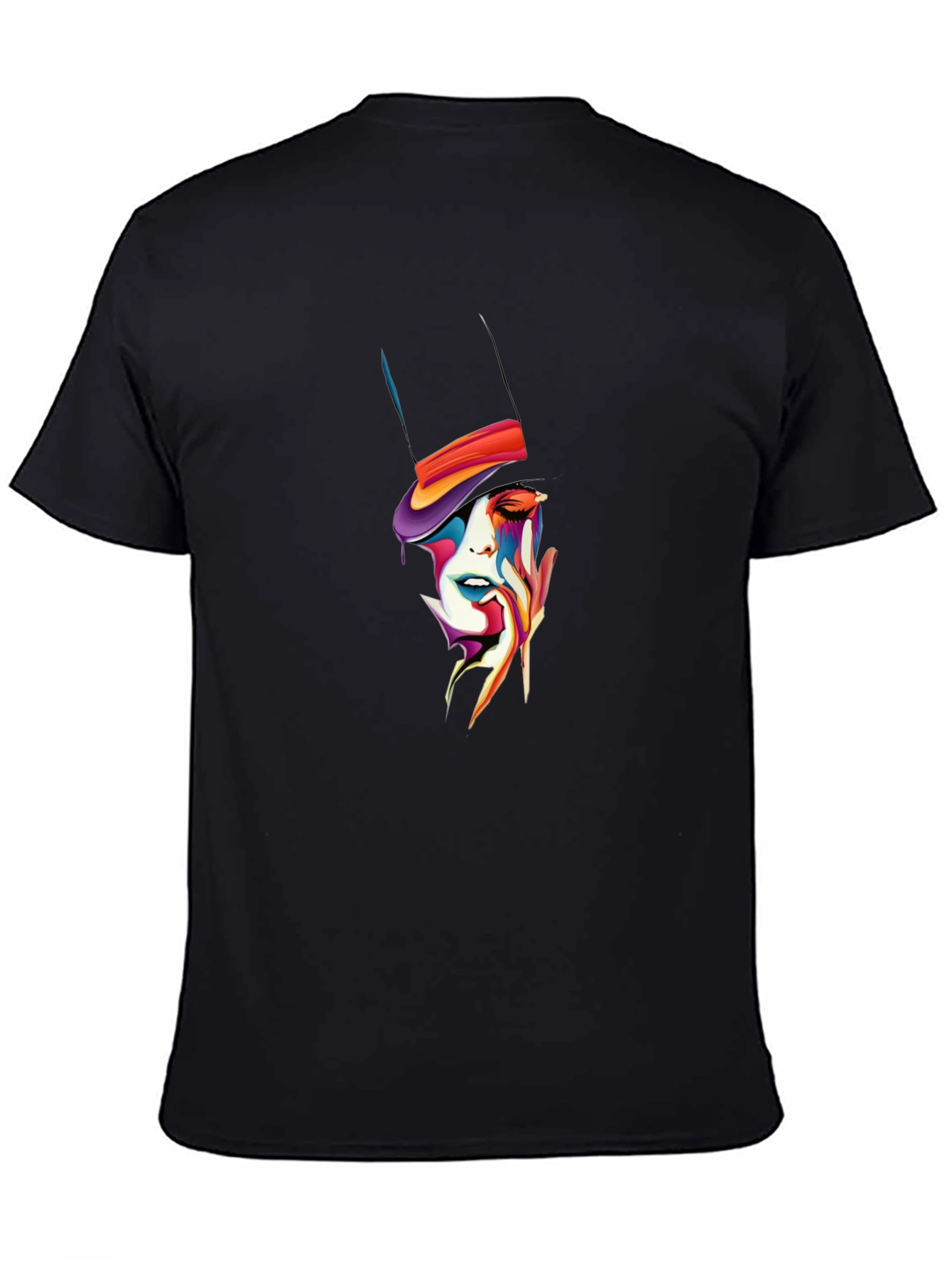 Abstract Face Top Hat Graphic T-Shirt