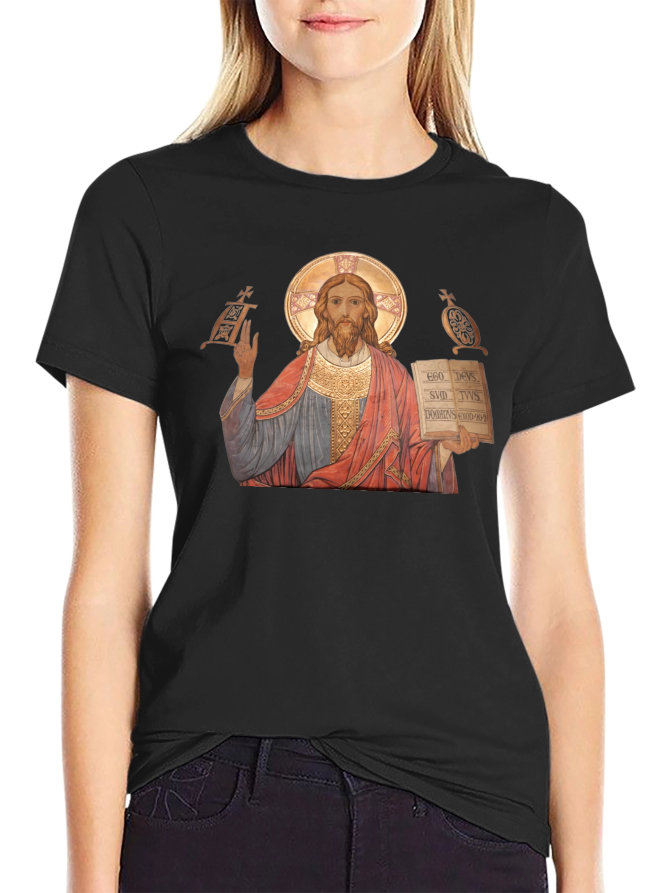 Jesus Christ Icon Graphic T-Shirt - Religious Apparel