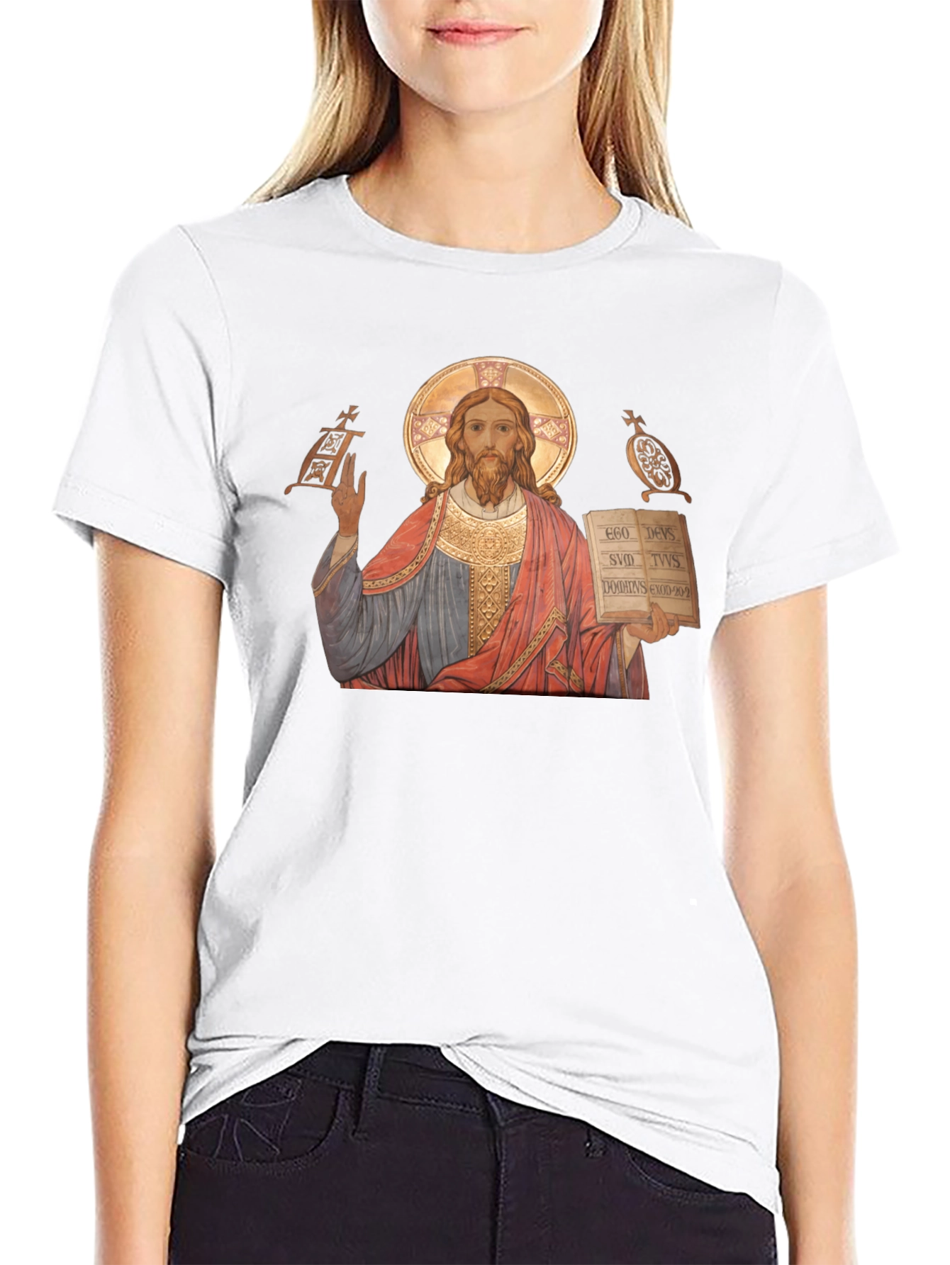 Jesus Christ Icon Graphic T-Shirt - Religious Apparel