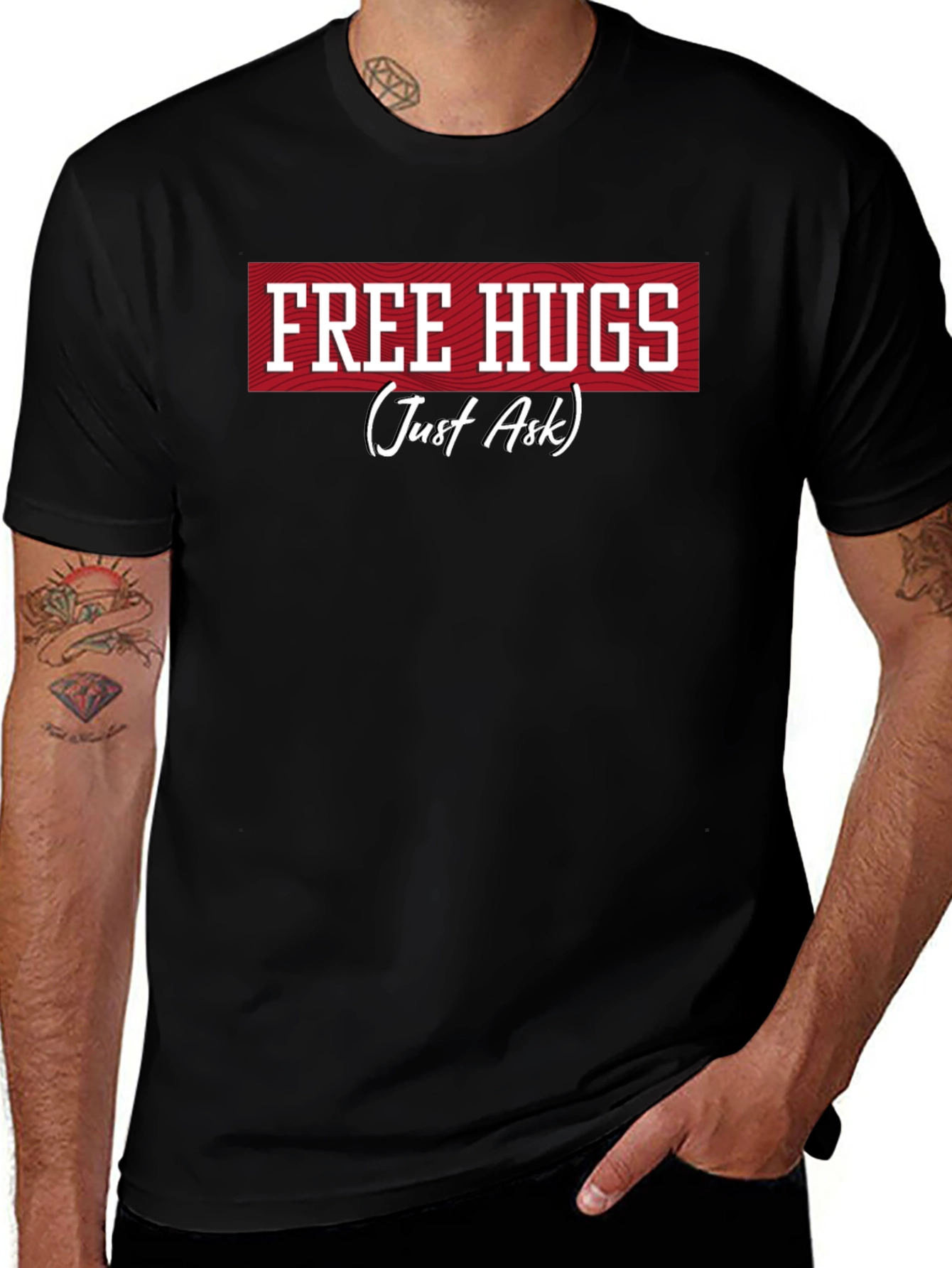 Free Hugs T-Shirt -  Just Ask! Funny Graphic Tee