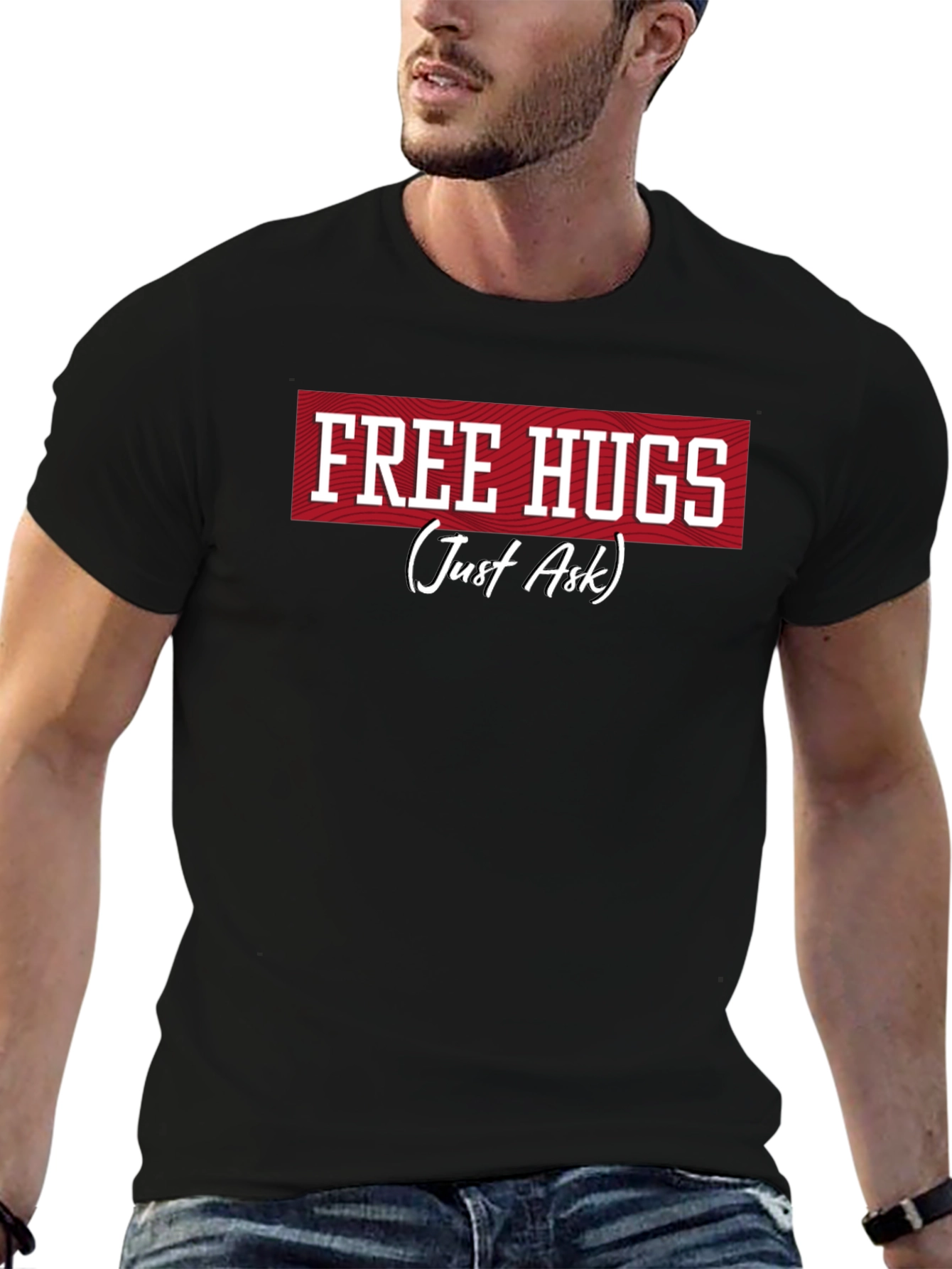 Free Hugs T-Shirt -  Just Ask! Funny Graphic Tee