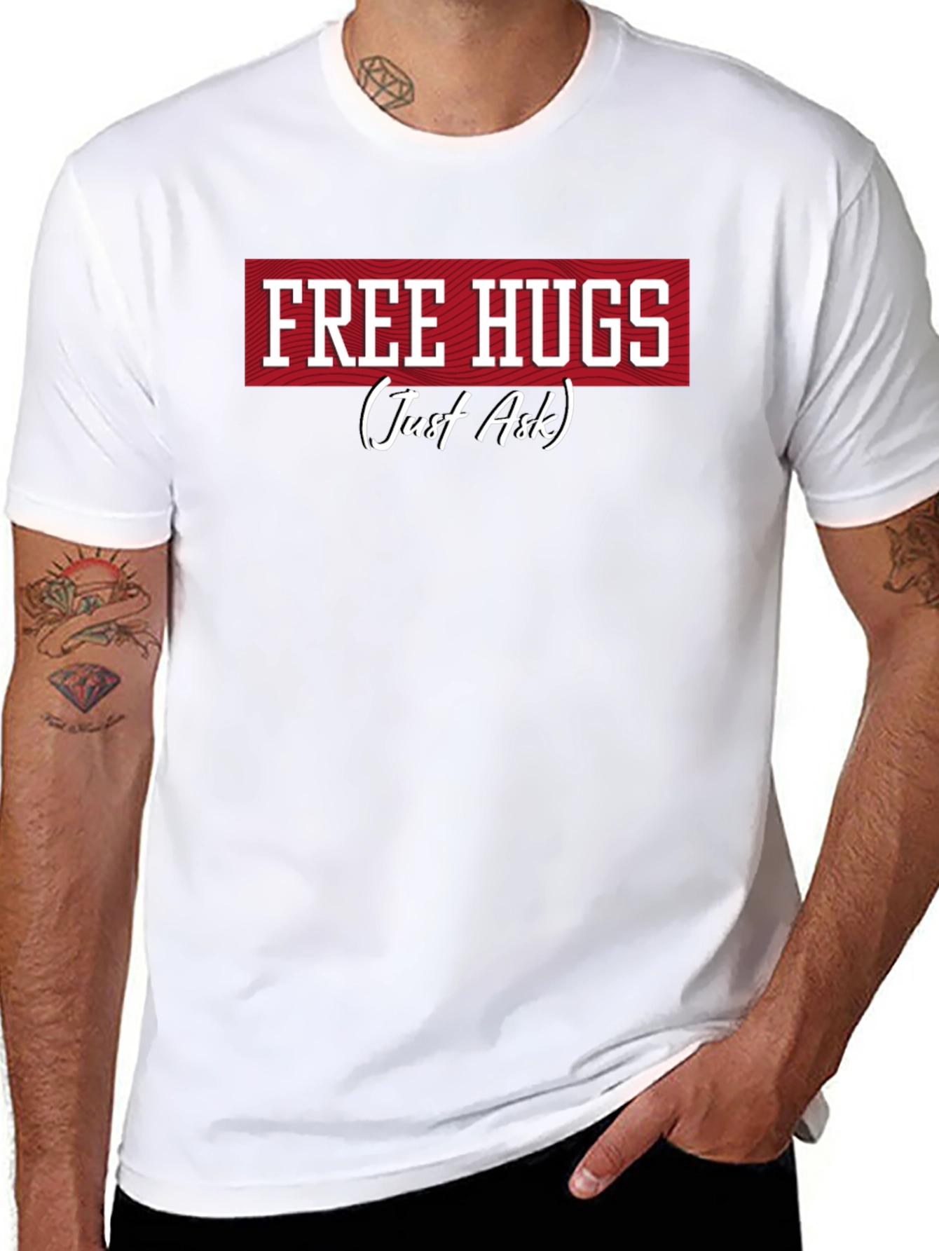 Free Hugs T-Shirt -  Just Ask! Funny Graphic Tee