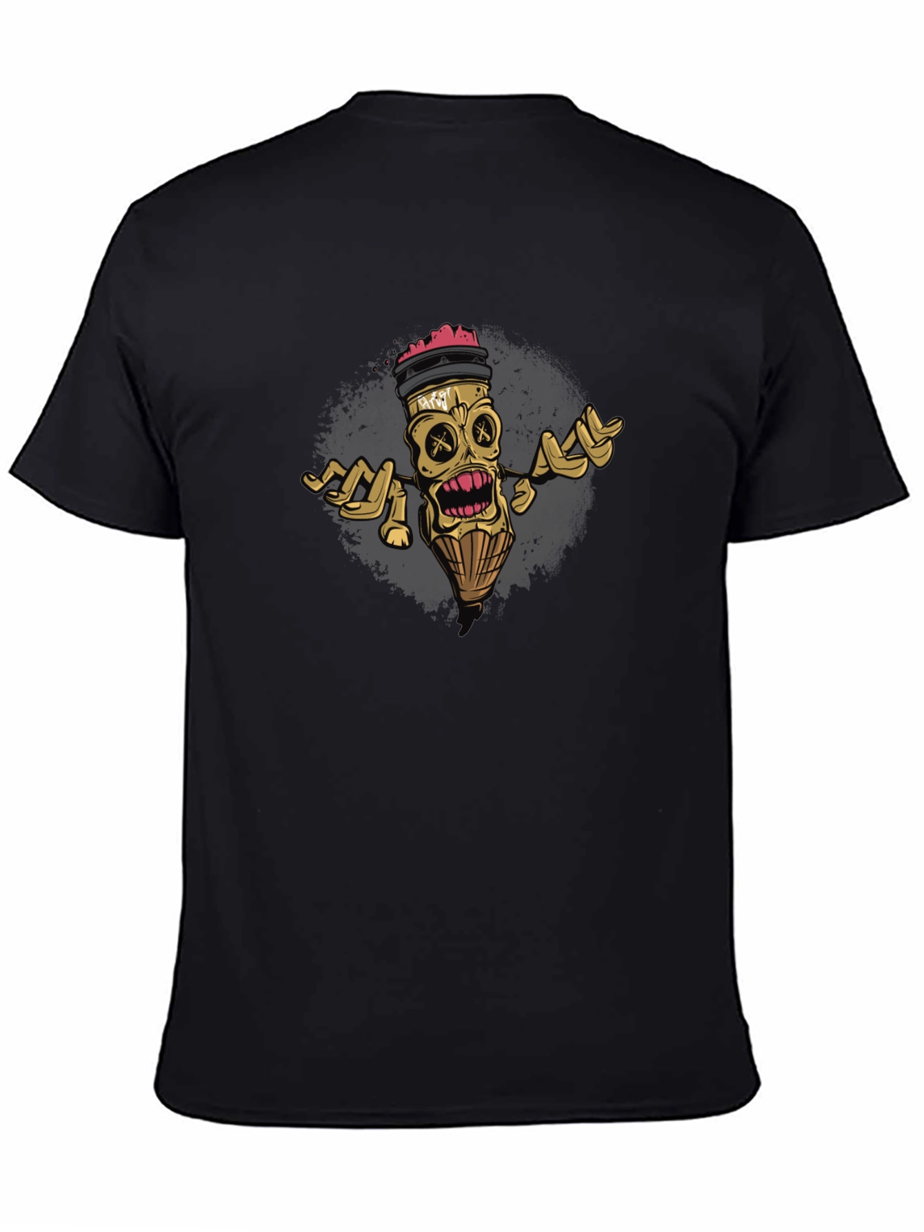 Unique Graphic Tee - Skull Pencil Design