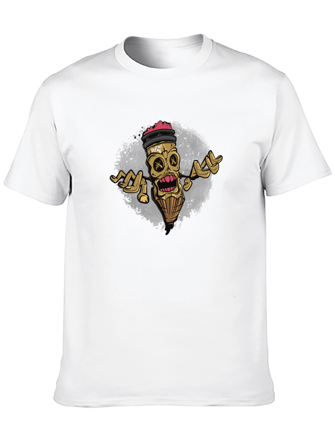Unique Graphic Tee - Skull Pencil Design