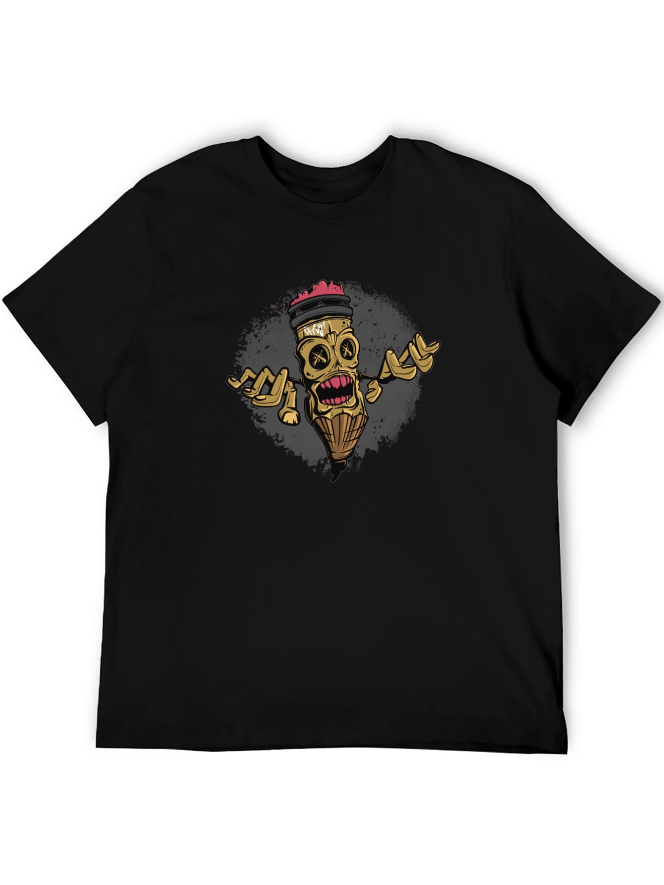 Unique Graphic Tee - Skull Pencil Design