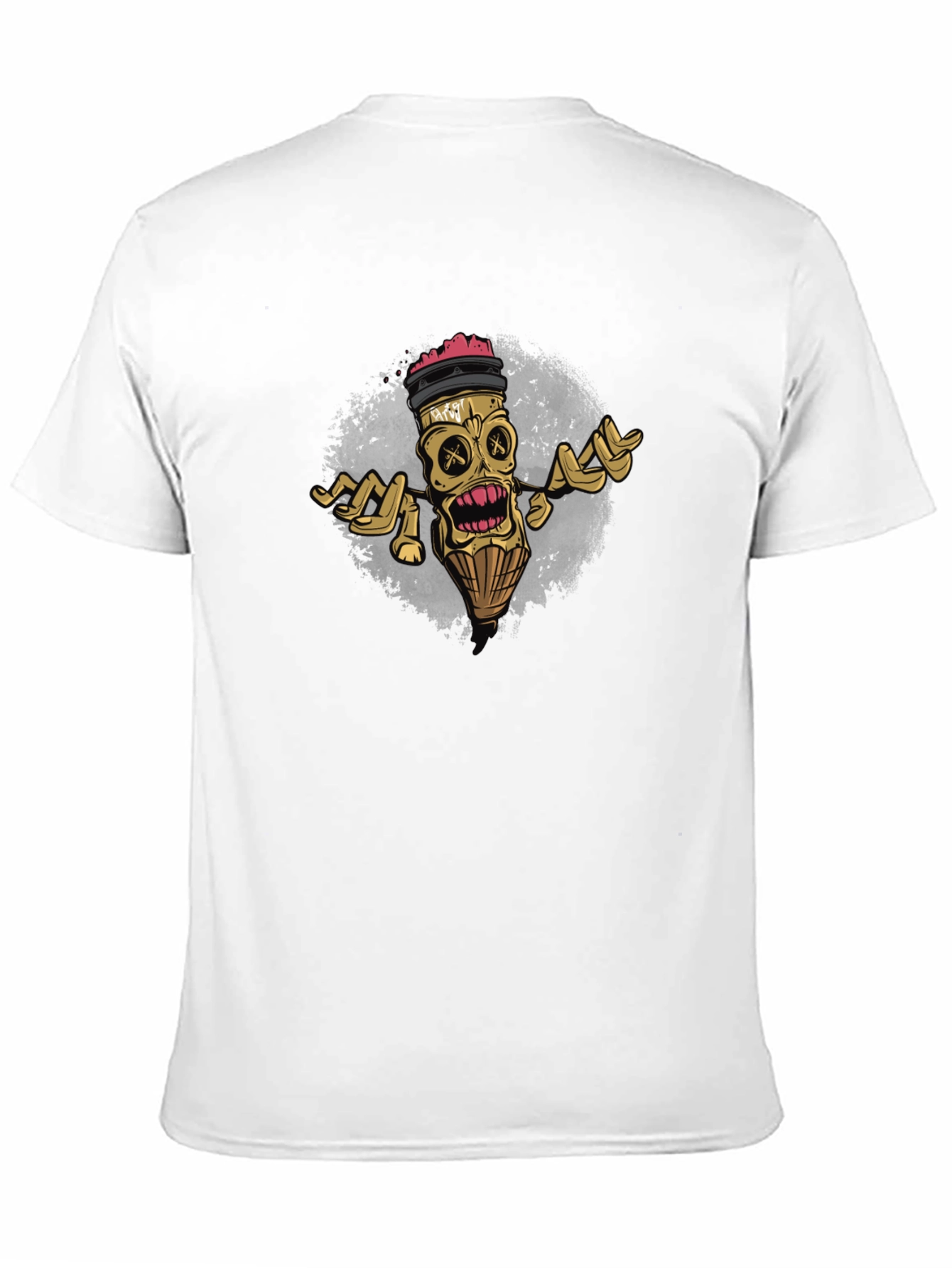 Unique Graphic Tee - Skull Pencil Design
