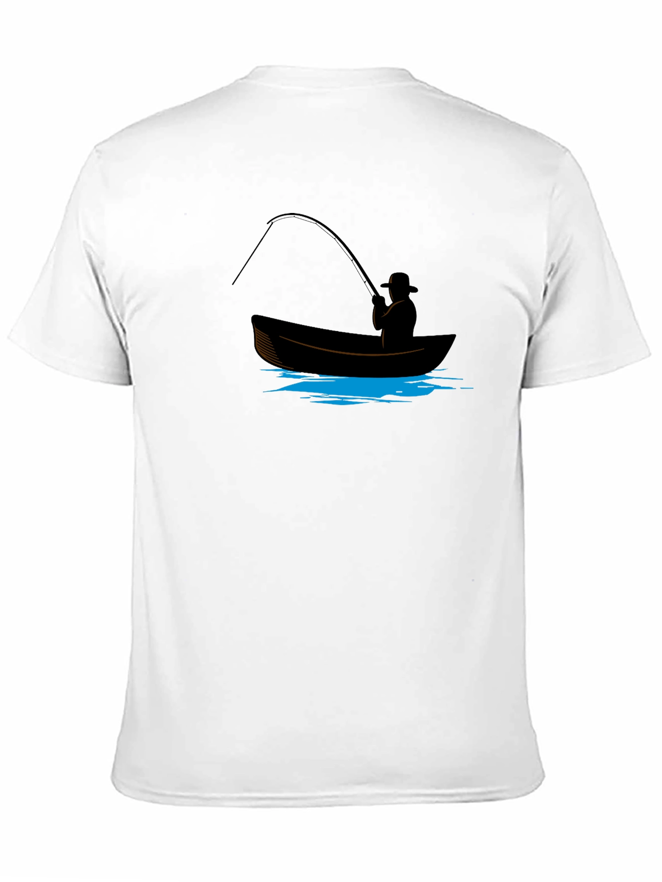 Fisherman Graphic Tee - Black Cotton Blend Shirt