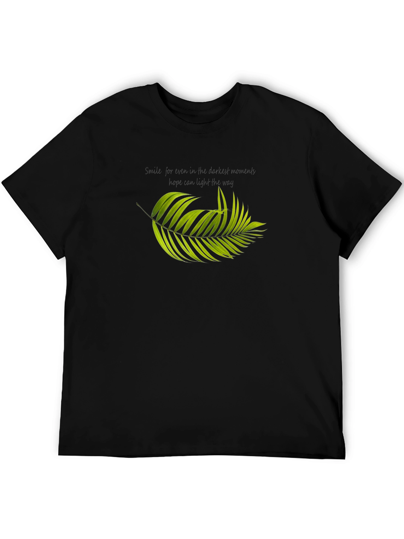 Palm Leaf Graphic Black T-Shirt
