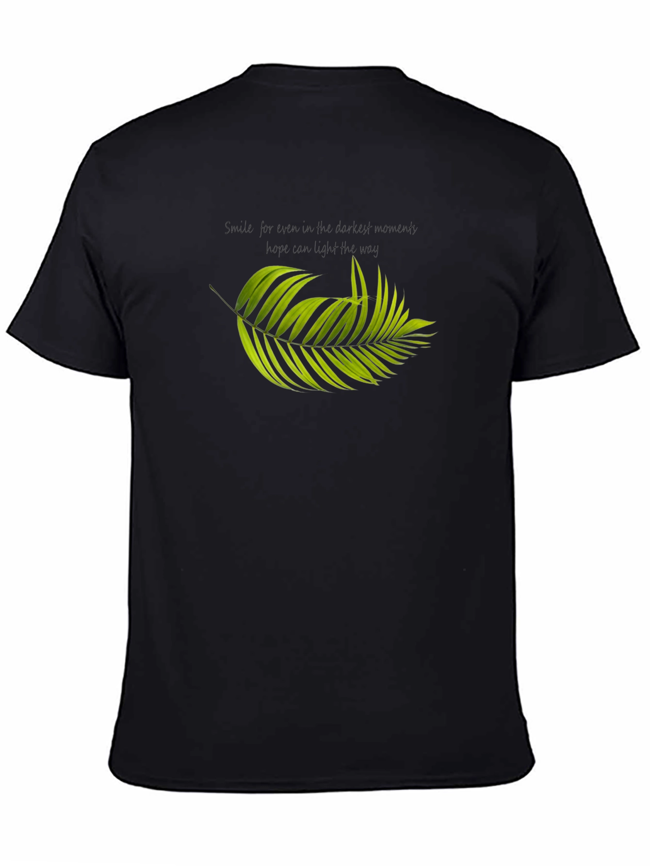Palm Leaf Graphic Black T-Shirt