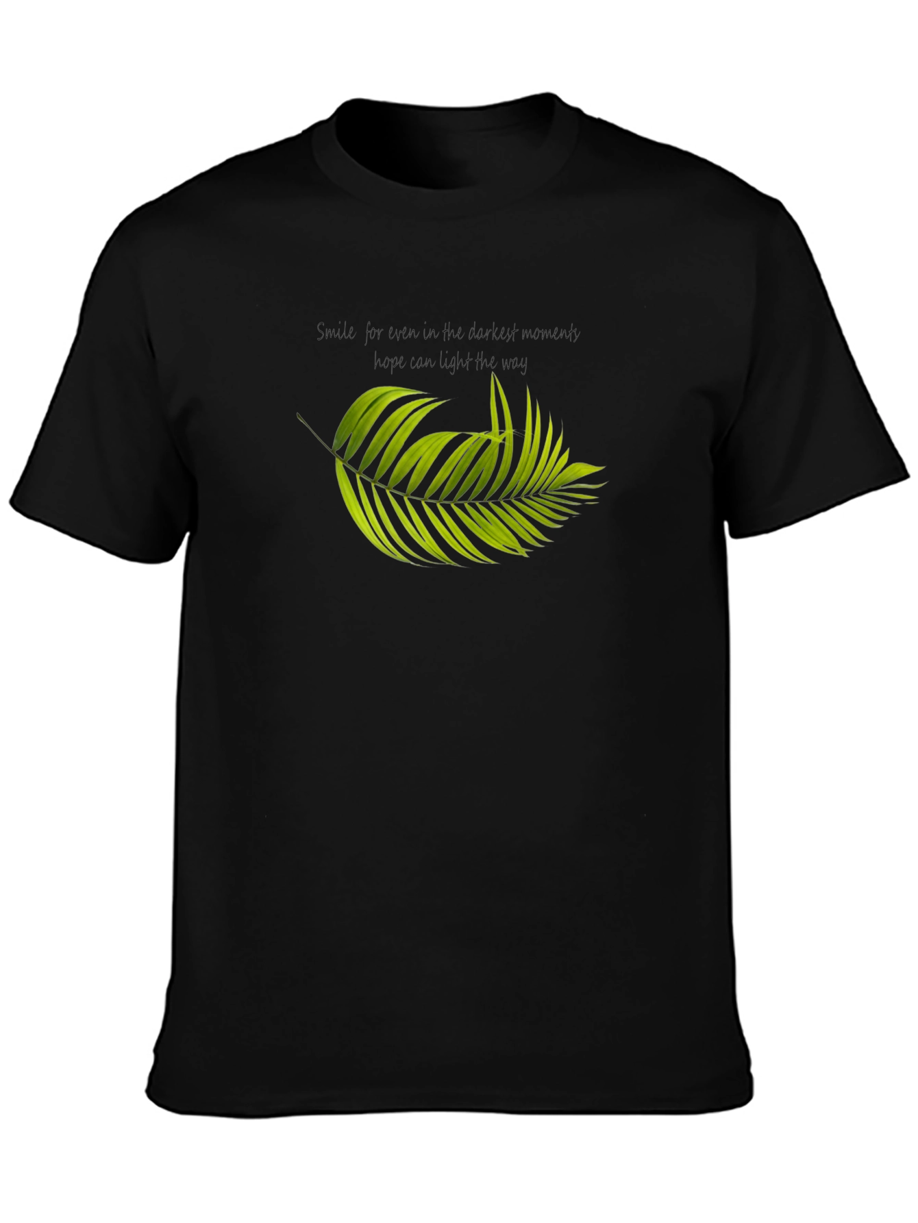 Palm Leaf Graphic Black T-Shirt