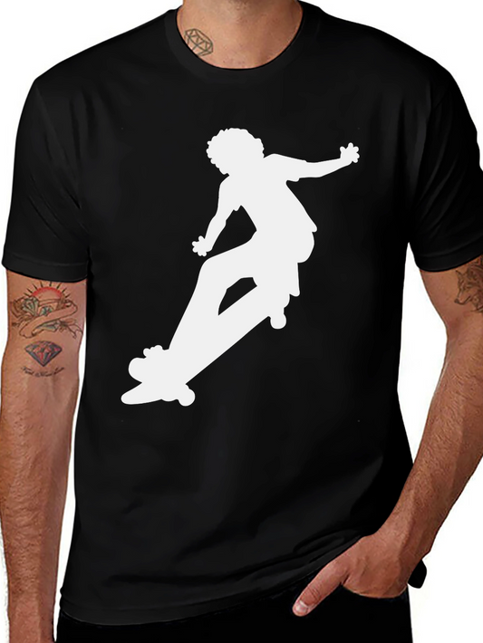 Skateboarder Graphic Tee - Cool Black T-Shirt