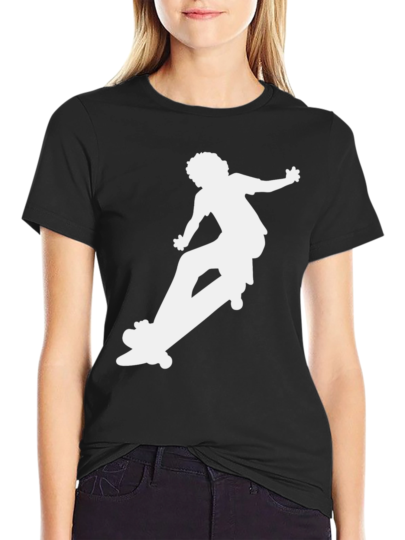 Skateboarder Graphic Tee - Cool Black T-Shirt