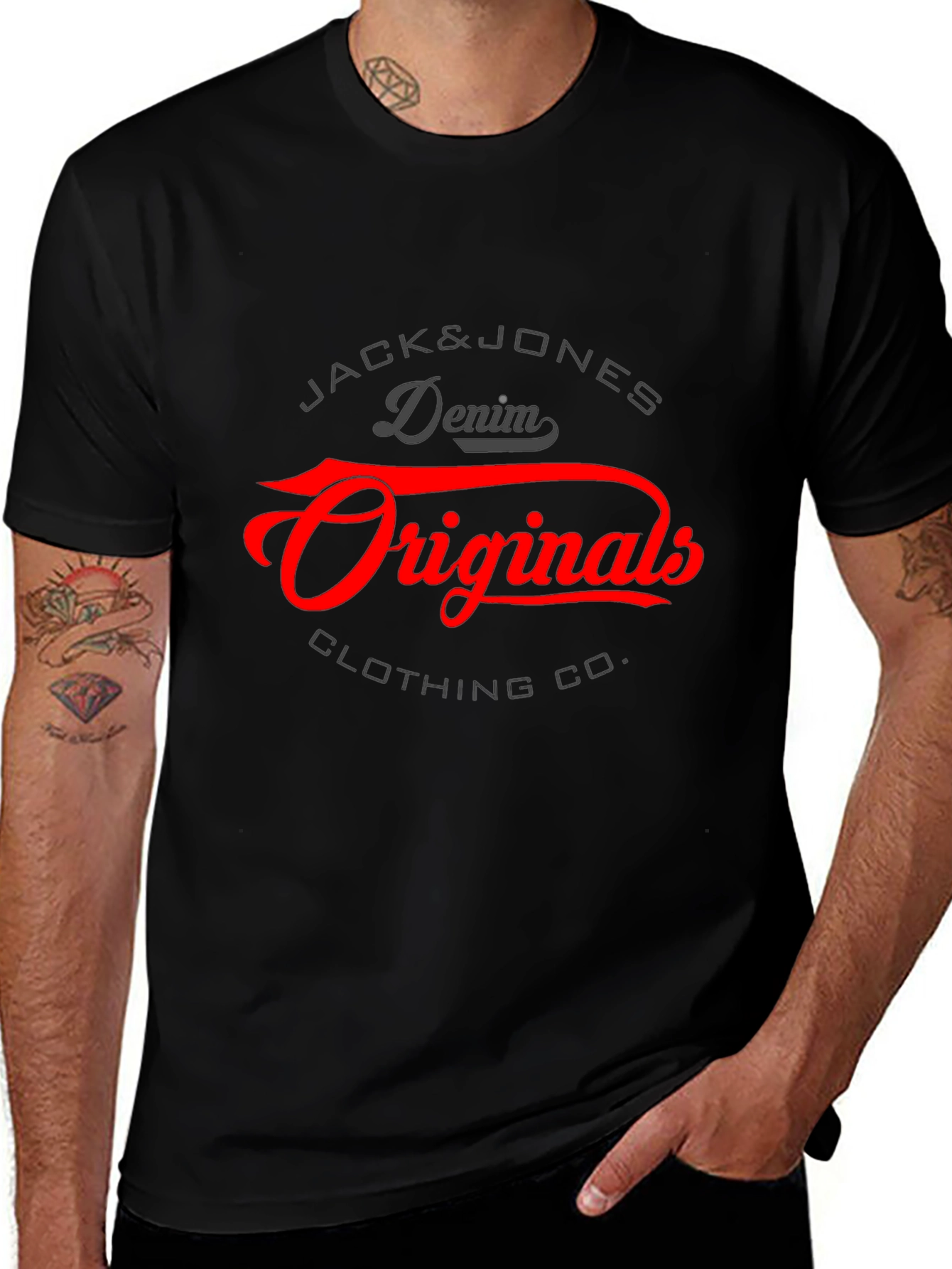 Jack & Jones Originals Black Graphic Tee
