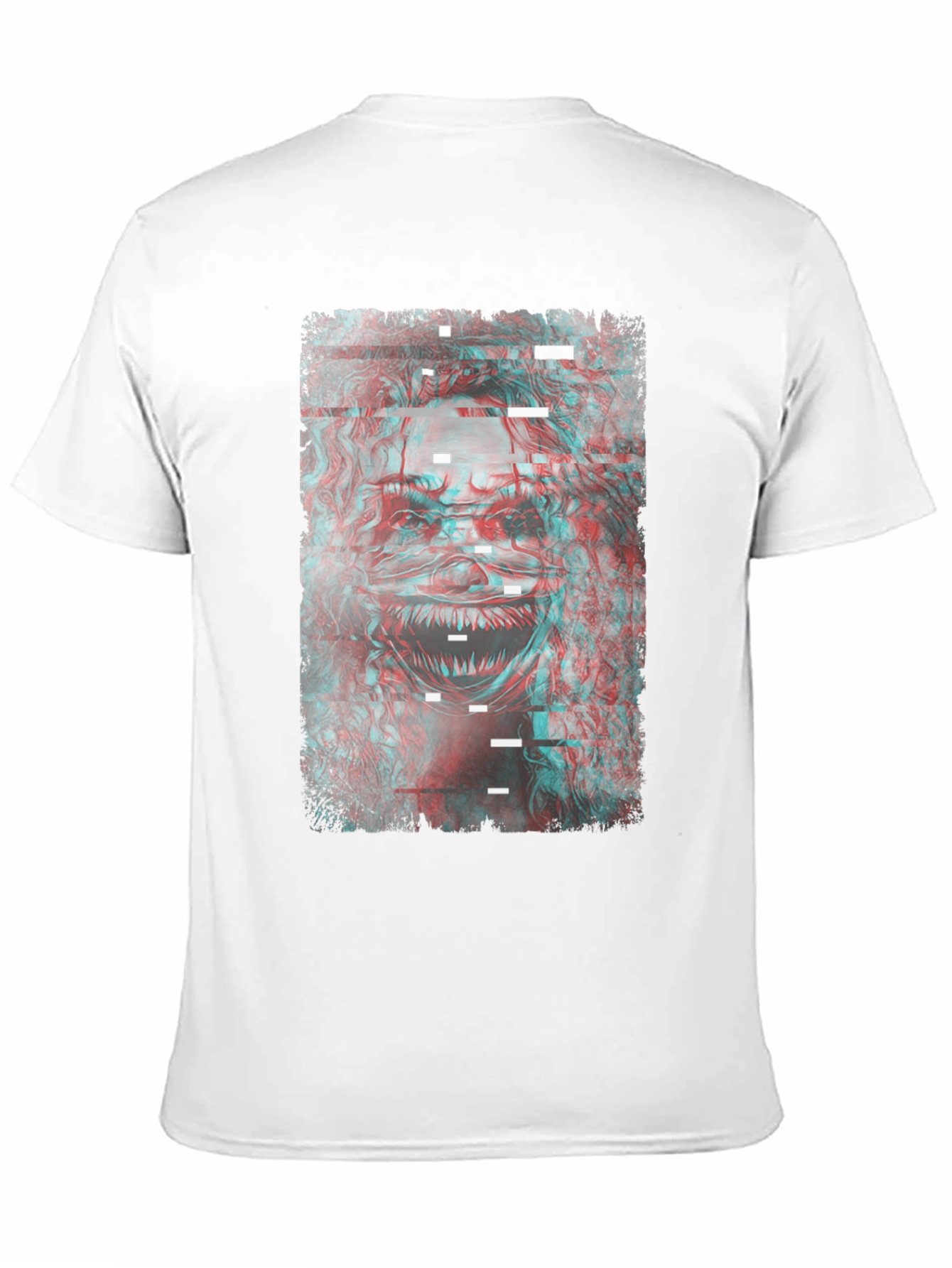 Glitch Monster Graphic Tee - Black Cotton T-Shirt