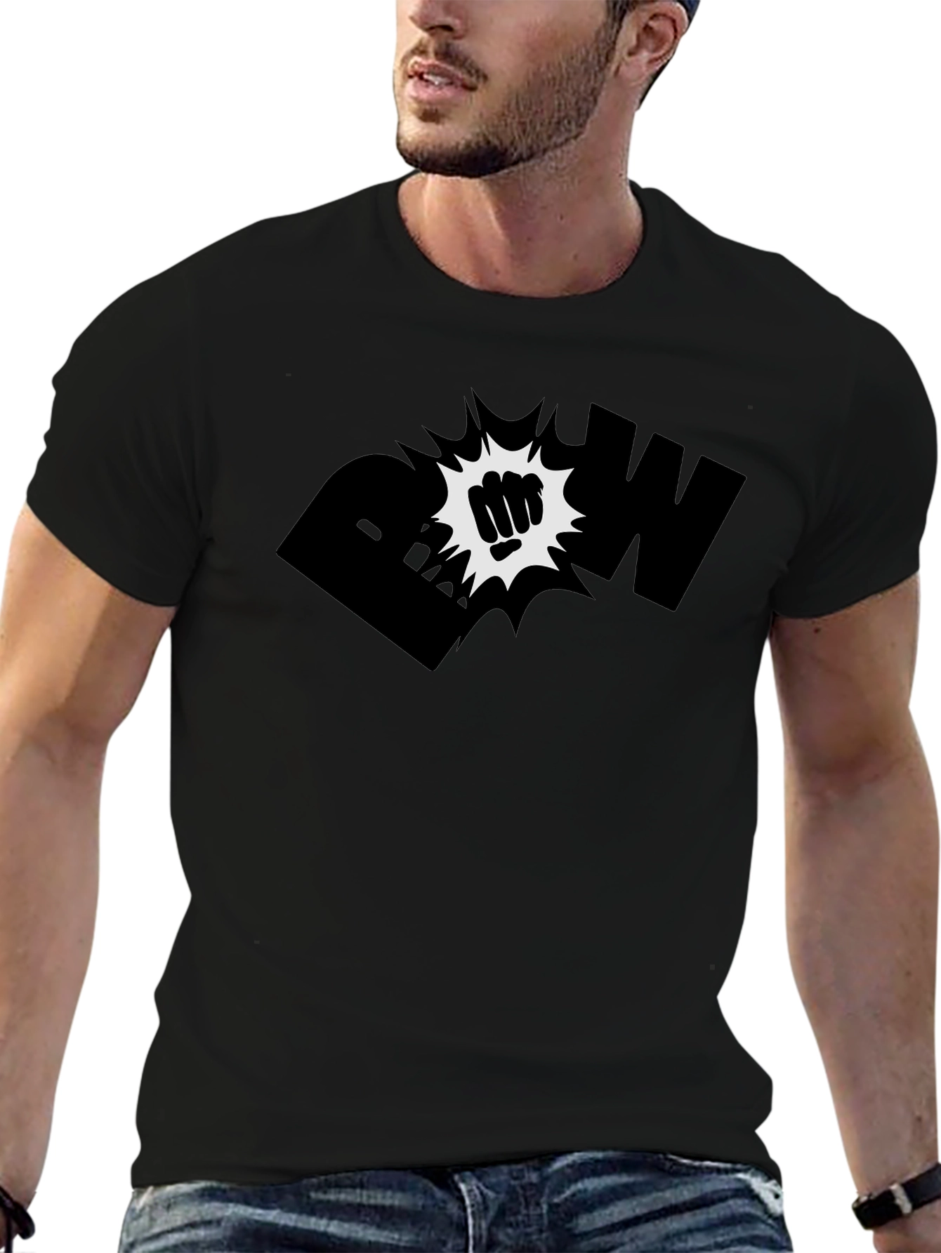 Bold Graphic Black T-Shirt - POW!