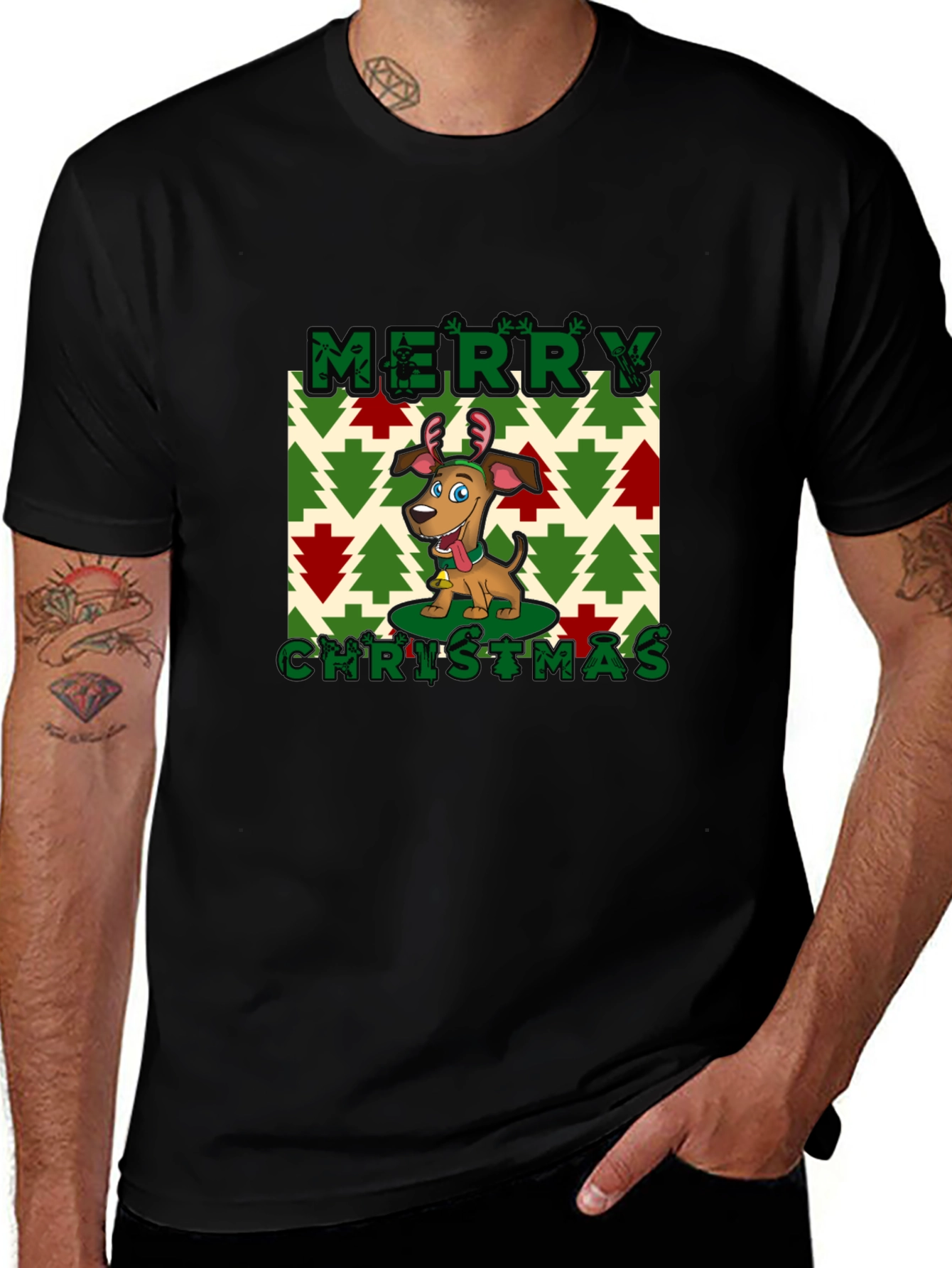 Merry Christmas Dog Graphic Tee
