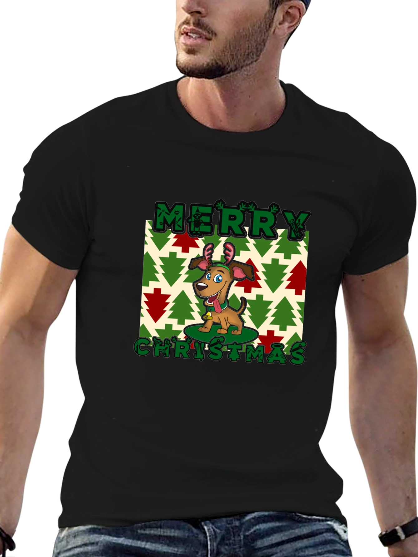 Merry Christmas Dog Graphic Tee