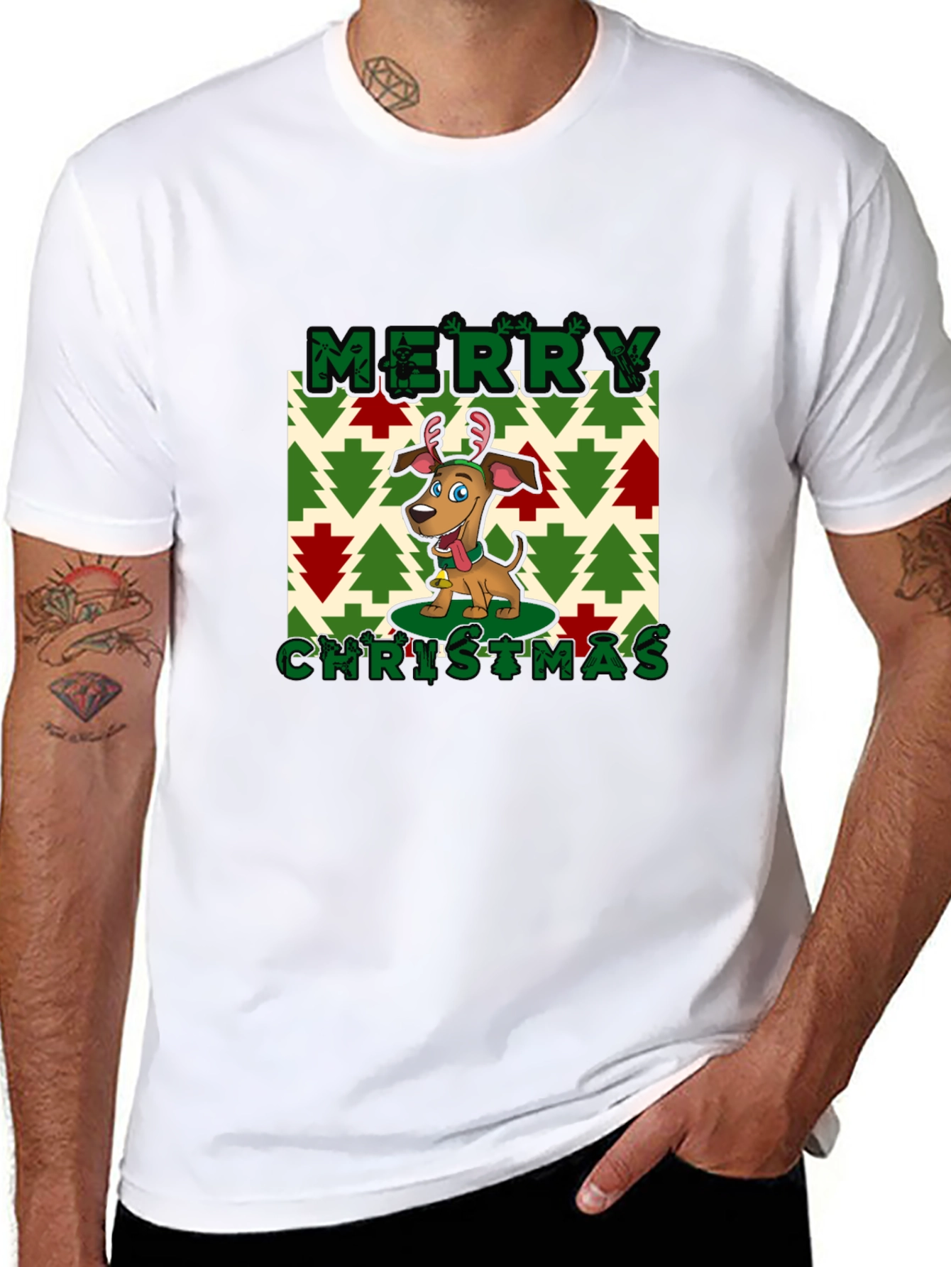 Merry Christmas Dog Graphic Tee