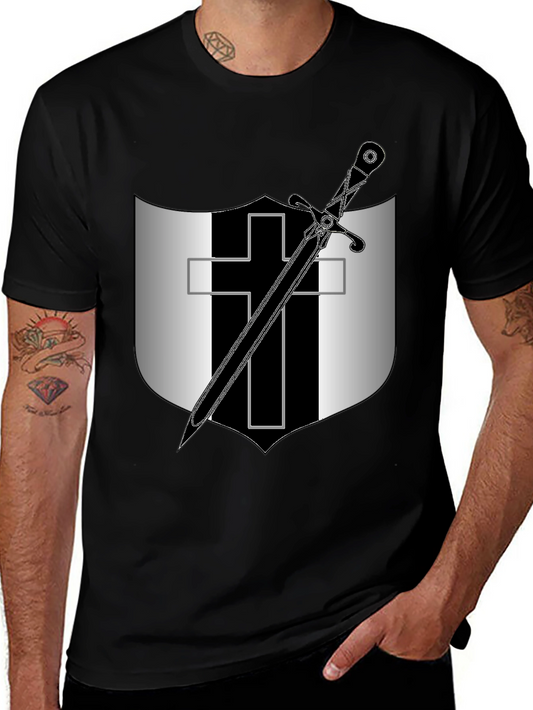 Knights Templar T-Shirt - Sword and Cross Design