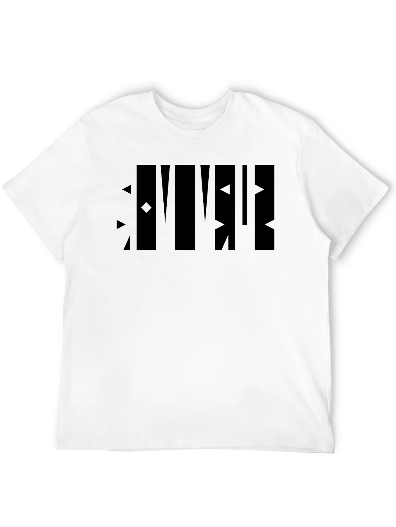 Modern Geometric Graphic Black T-Shirt