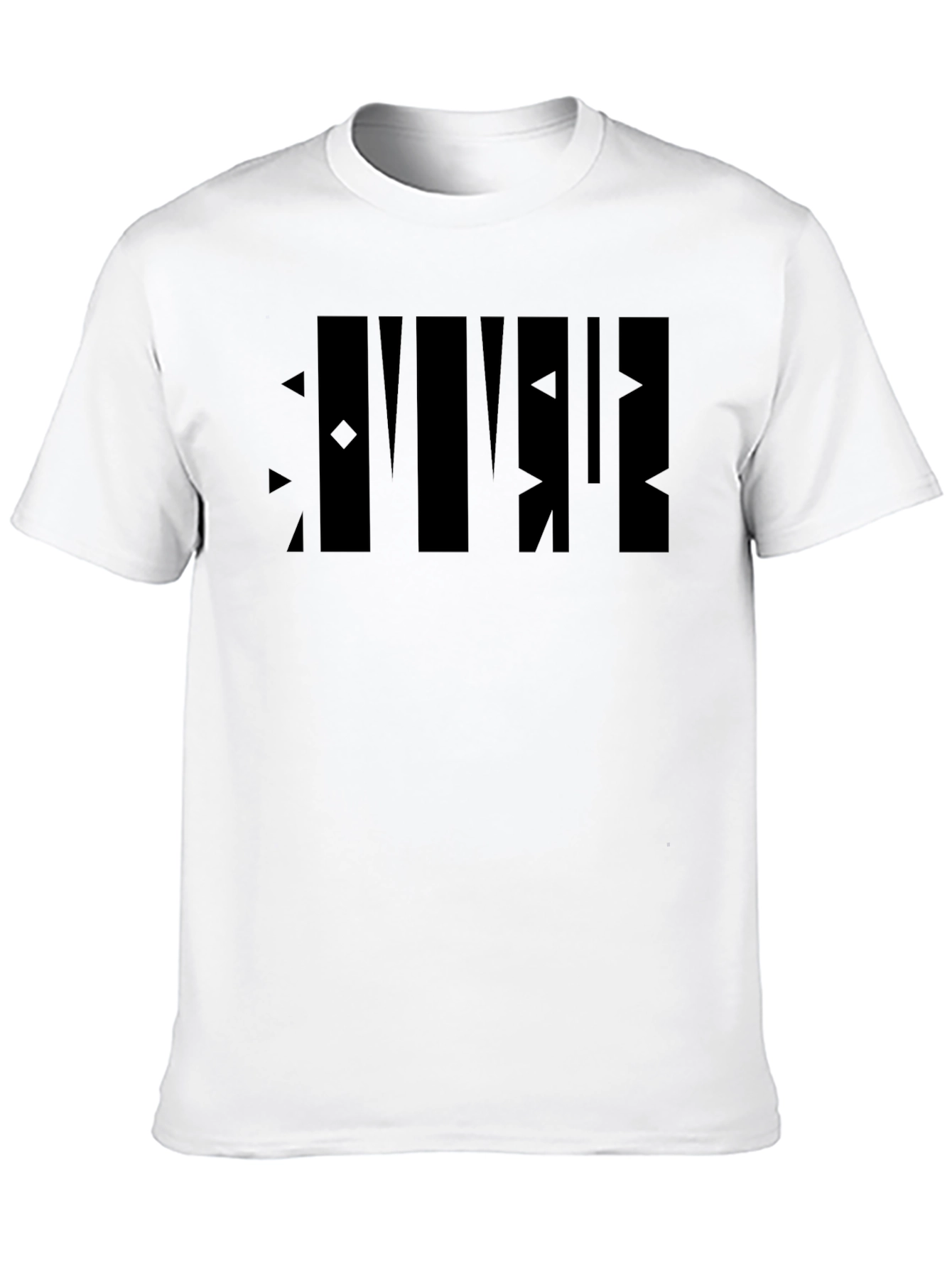 Modern Geometric Graphic Black T-Shirt