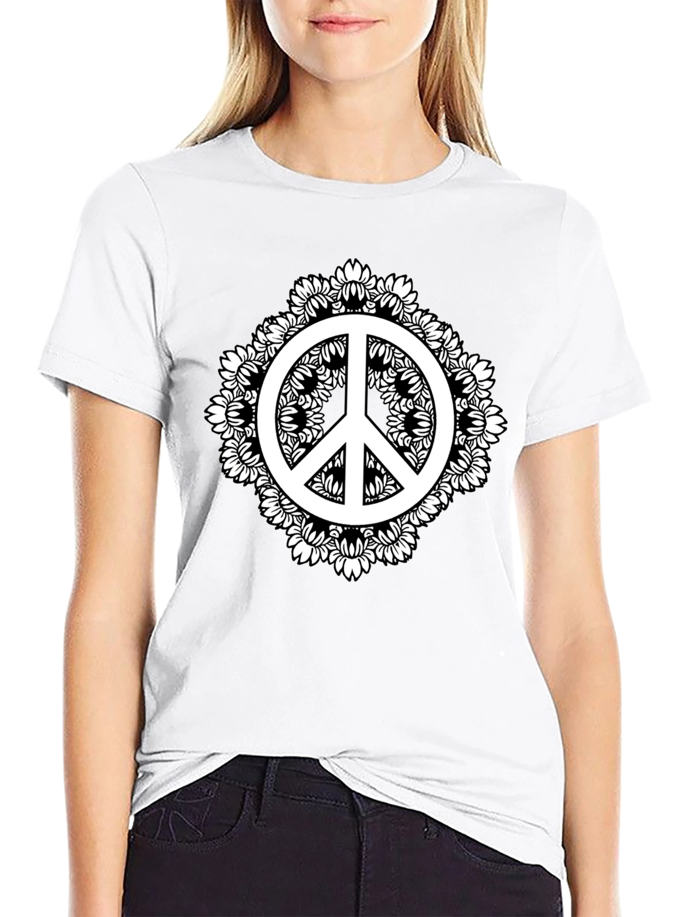 Peace Sign Mandala Graphic Tee