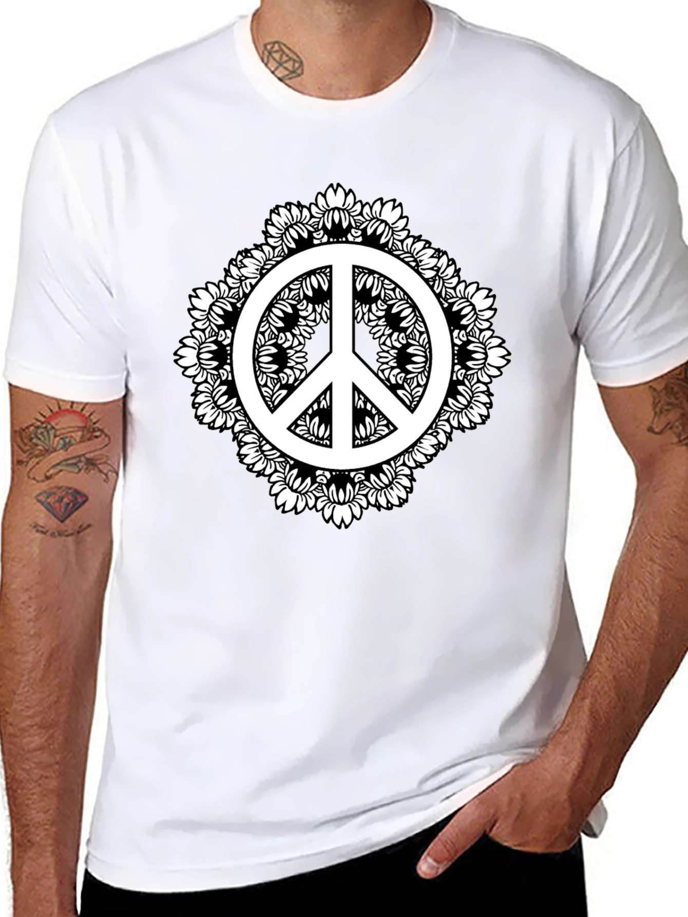 Peace Sign Mandala Graphic Tee