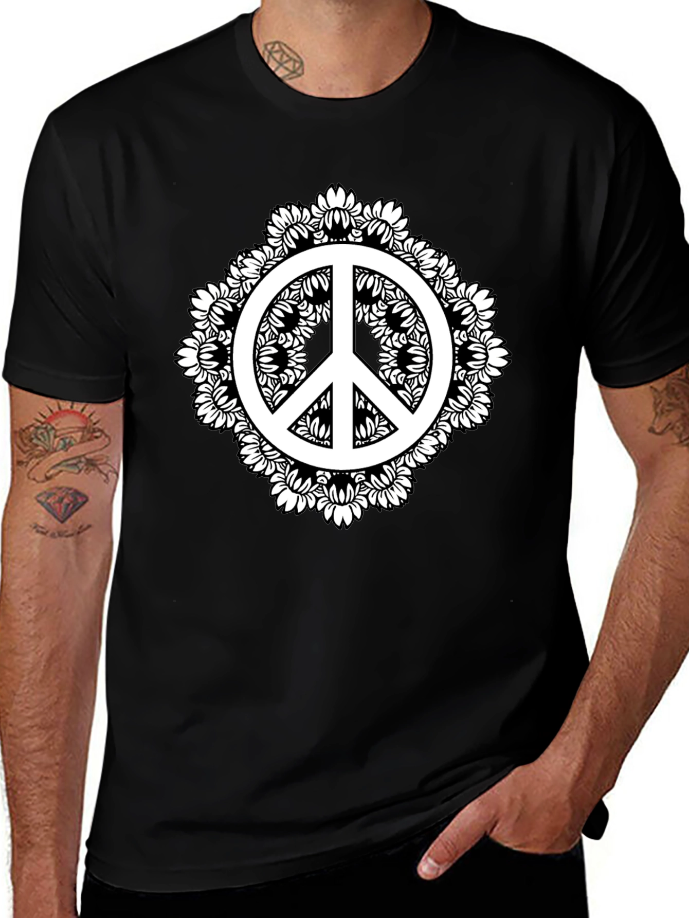 Peace Sign Mandala Graphic Tee