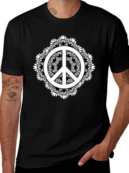 Peace Sign Mandala Graphic Tee