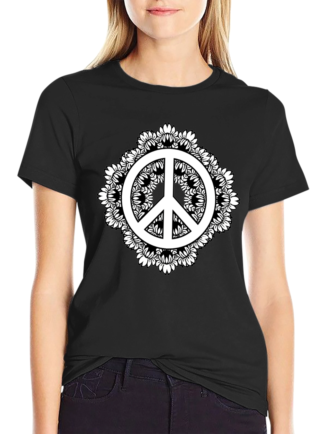 Peace Sign Mandala Graphic Tee