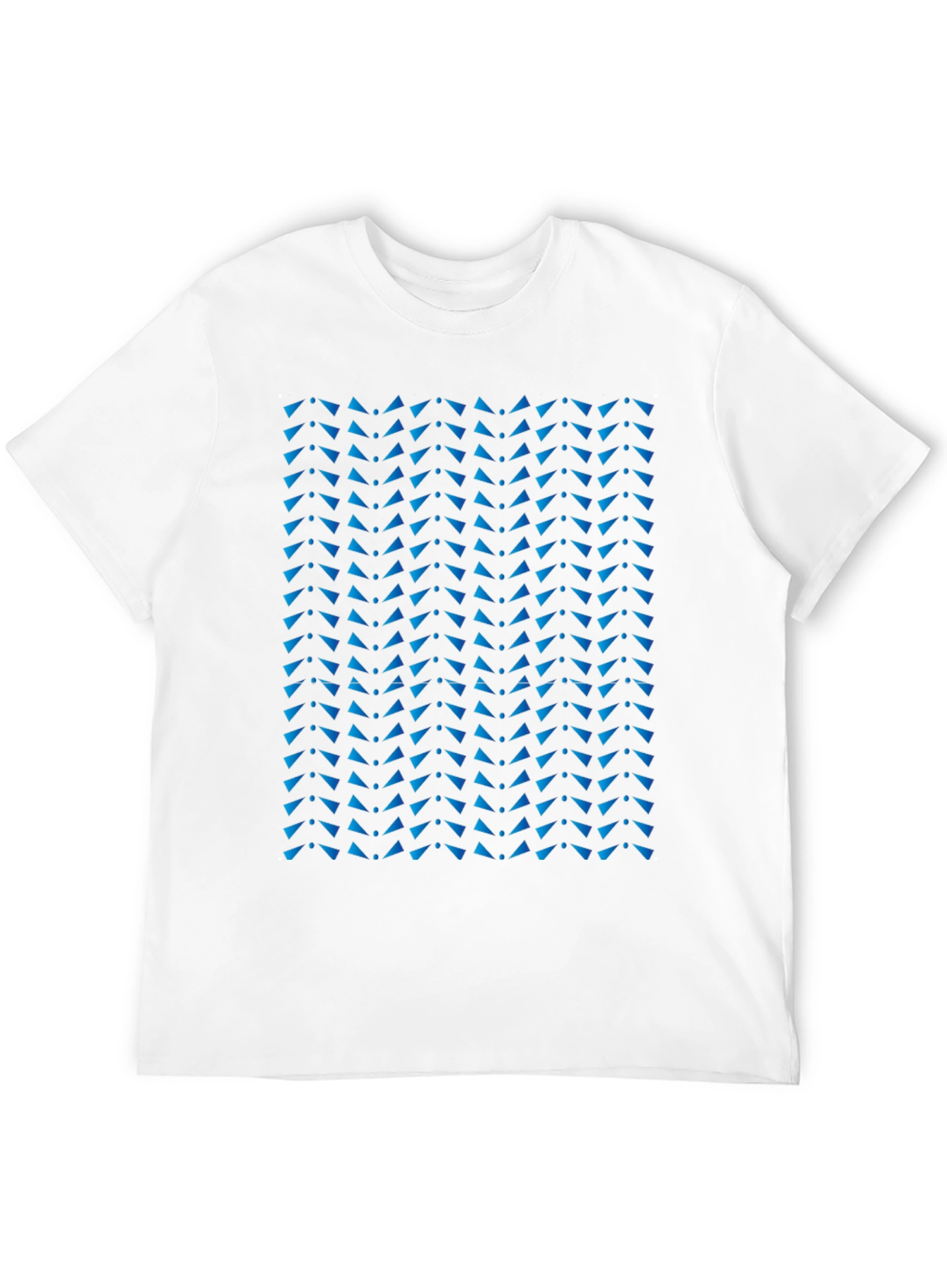 Stylish Black Tee with Blue Triangle Pattern