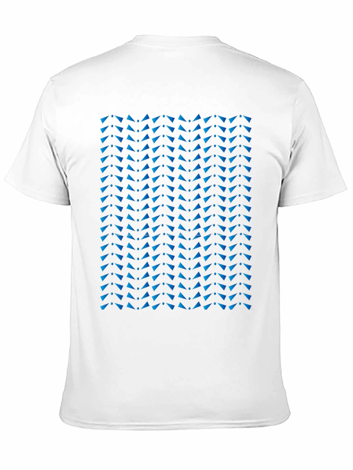 Stylish Black Tee with Blue Triangle Pattern