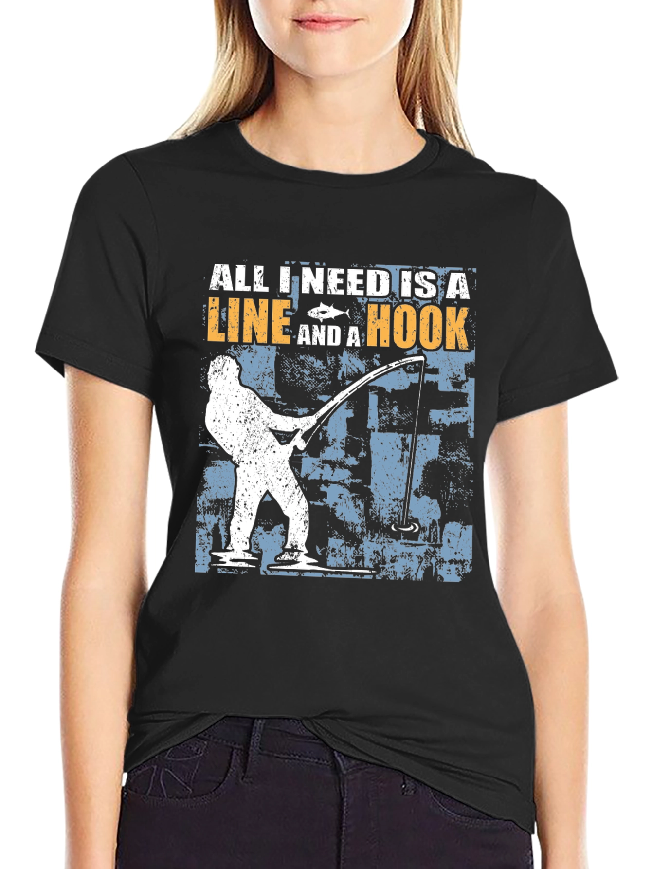 Fishing Line and Hook Graphic Tee