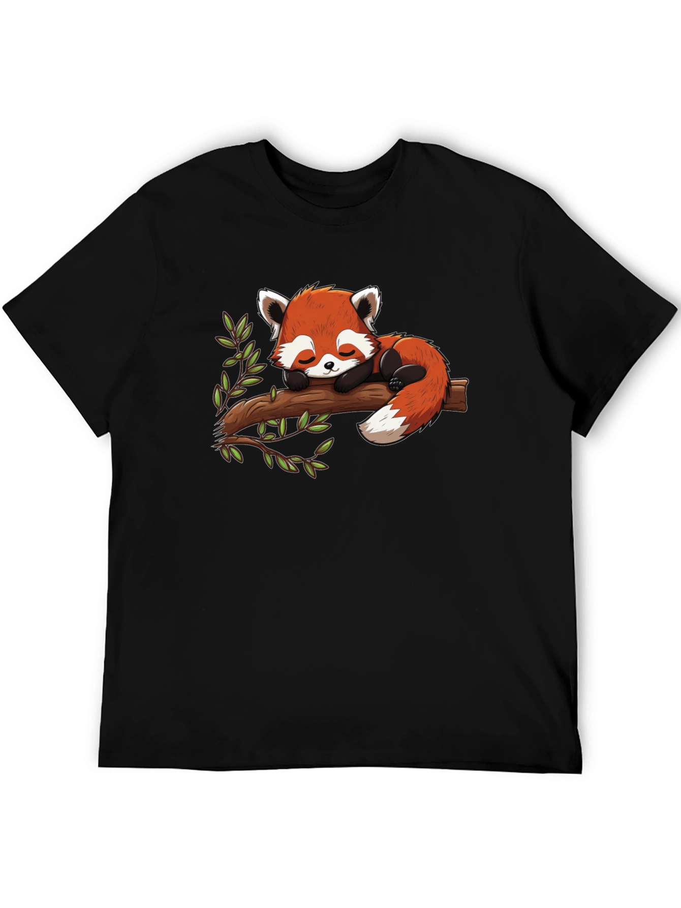 Cute Red Panda Napping on Branch Graphic Tee