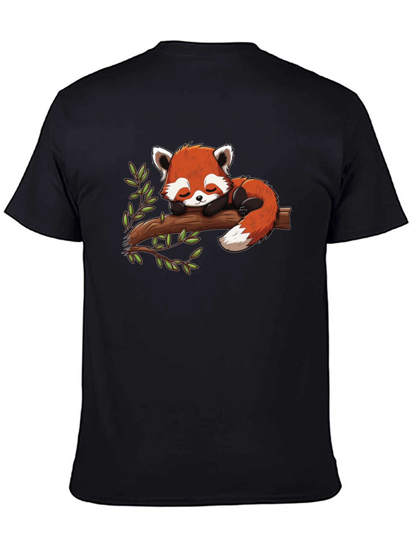 Cute Red Panda Napping on Branch Graphic Tee