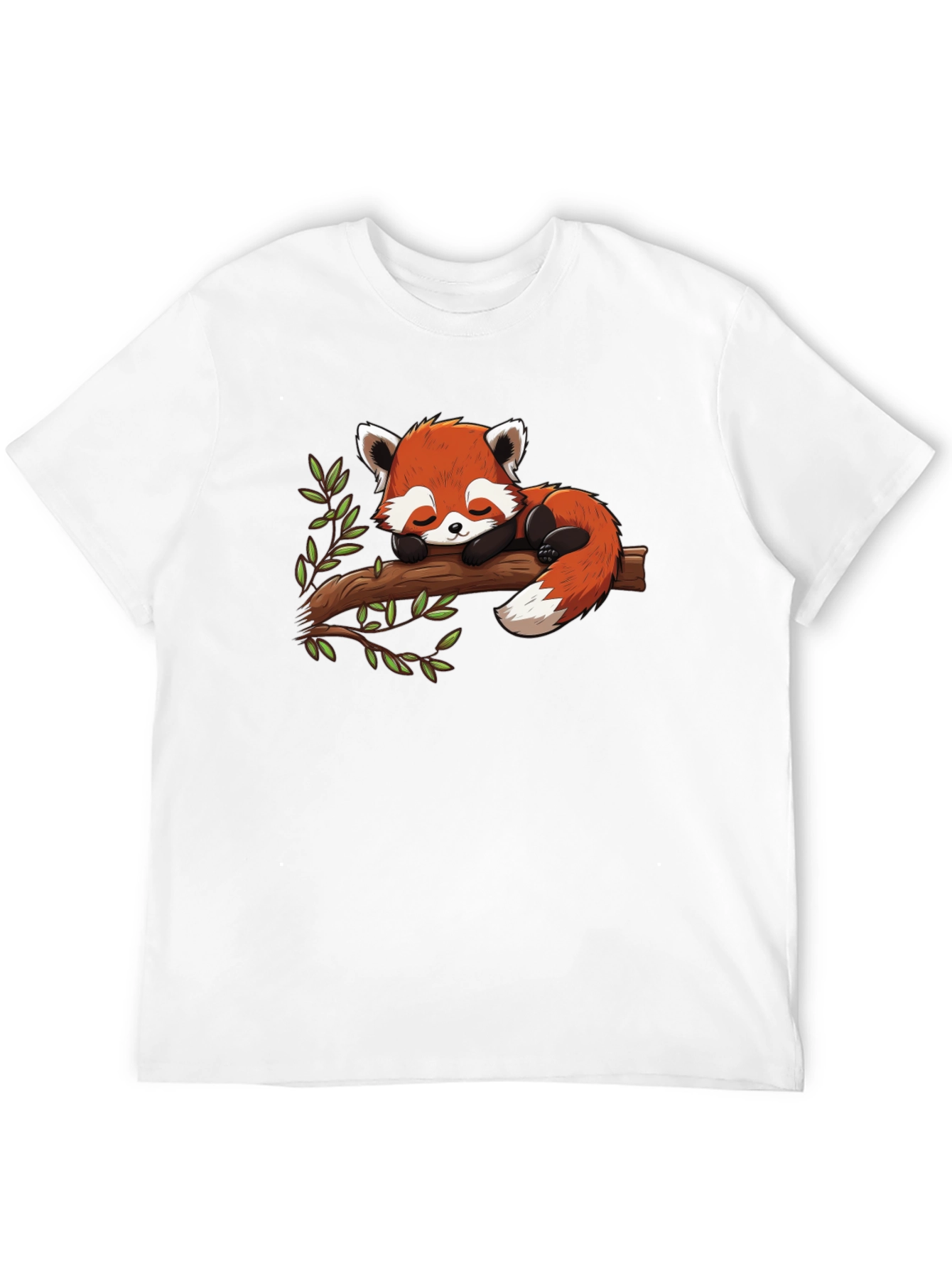 Cute Red Panda Napping on Branch Graphic Tee