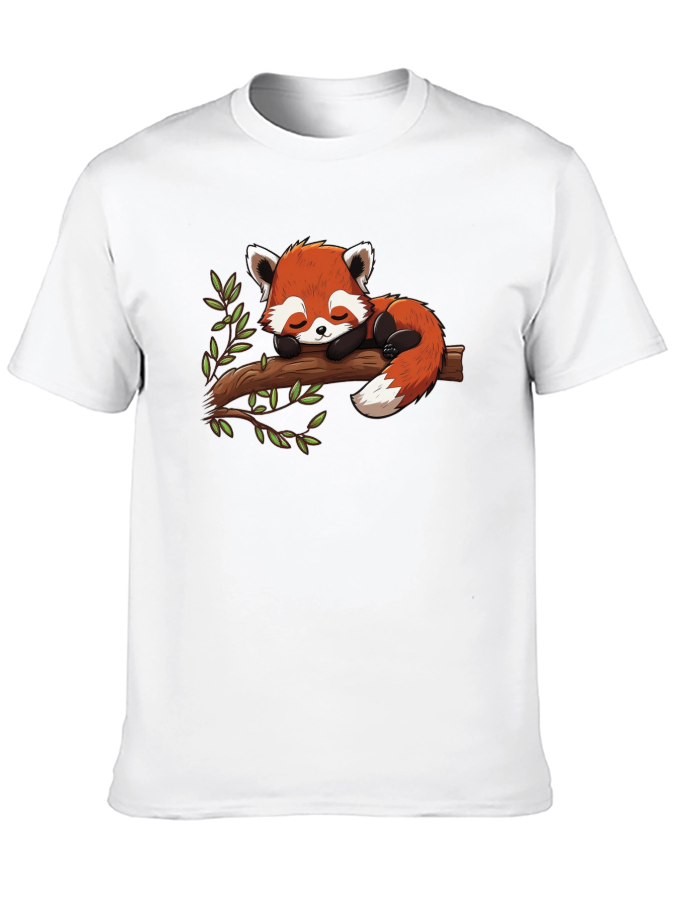 Cute Red Panda Napping on Branch Graphic Tee